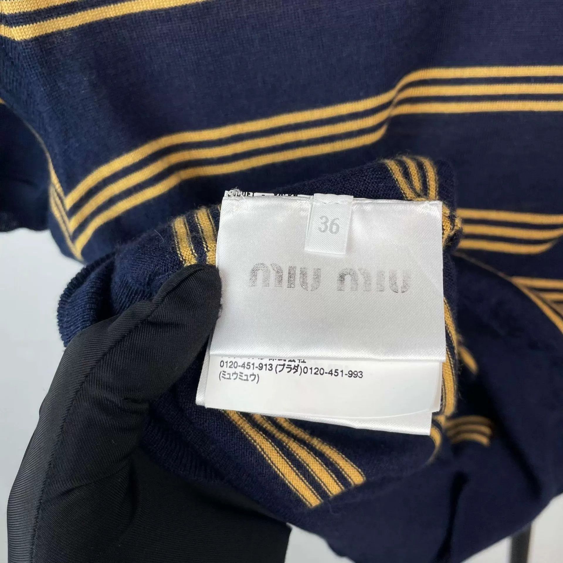 Miu Miu MIU MIU striped blue yellow polo shirt size 36 Size XS / US 0-2 / IT 36-38 - 4 Thumbnail