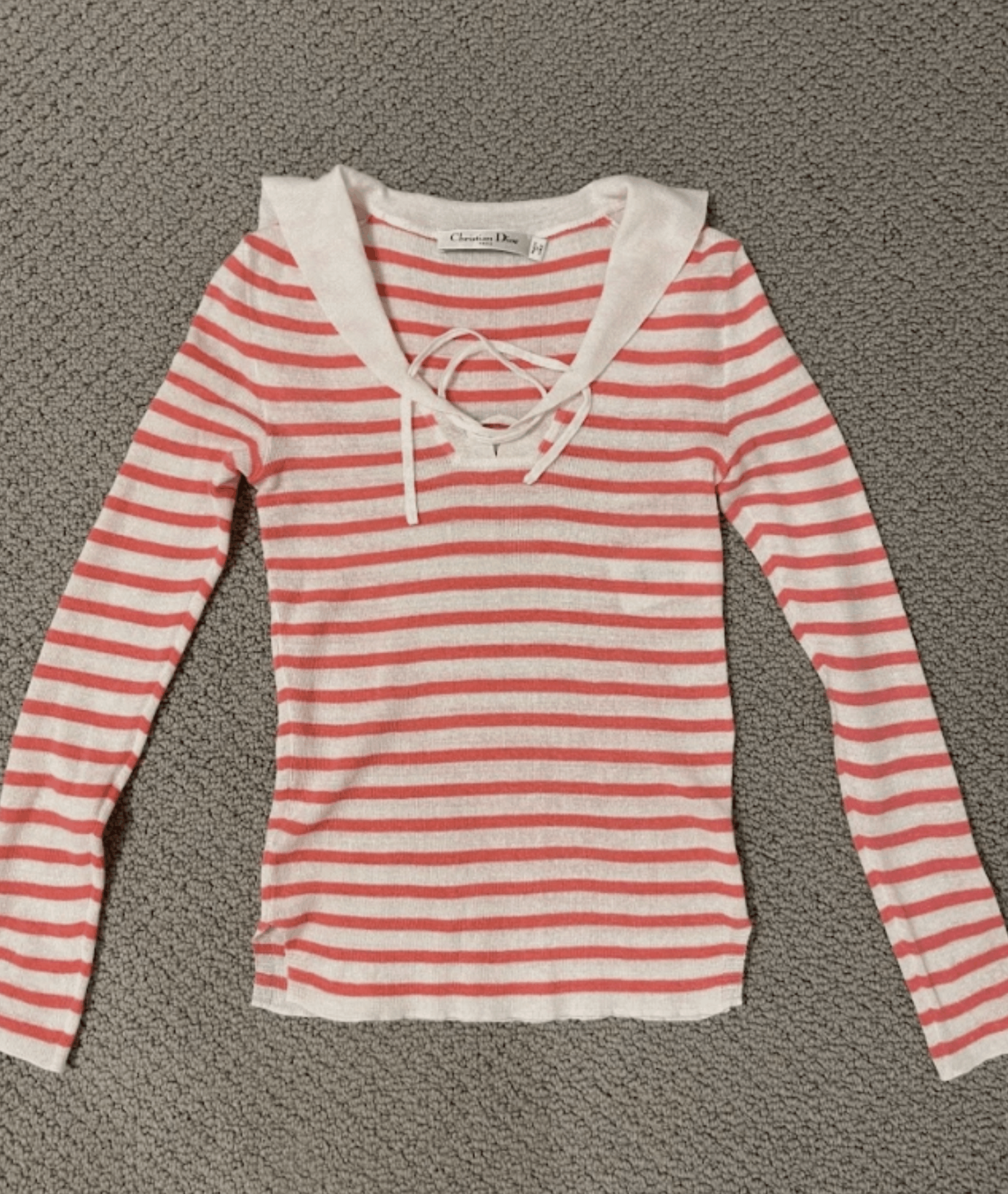 Dior Dior Mariniere Sweater White Pink Linen Cashmere size 2 Size XS / US 0-2 / IT 36-38 - 1 Thumbnail
