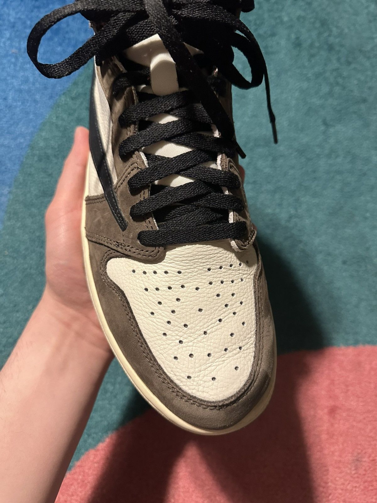 Jordan Brand × Nike × Travis Scott Travis Scott x Air Jordan 1 Retro High OG ‘Mocha’ Size US 11.5 / EU 44-45 - 7 Thumbnail