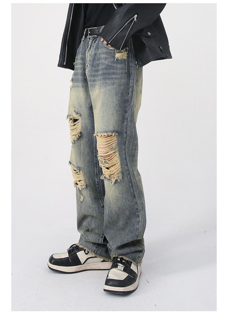 Japanese Brand × Jean Vintage distressed washed loose ripped jeans Size US 32 / EU 48 - 4 Thumbnail