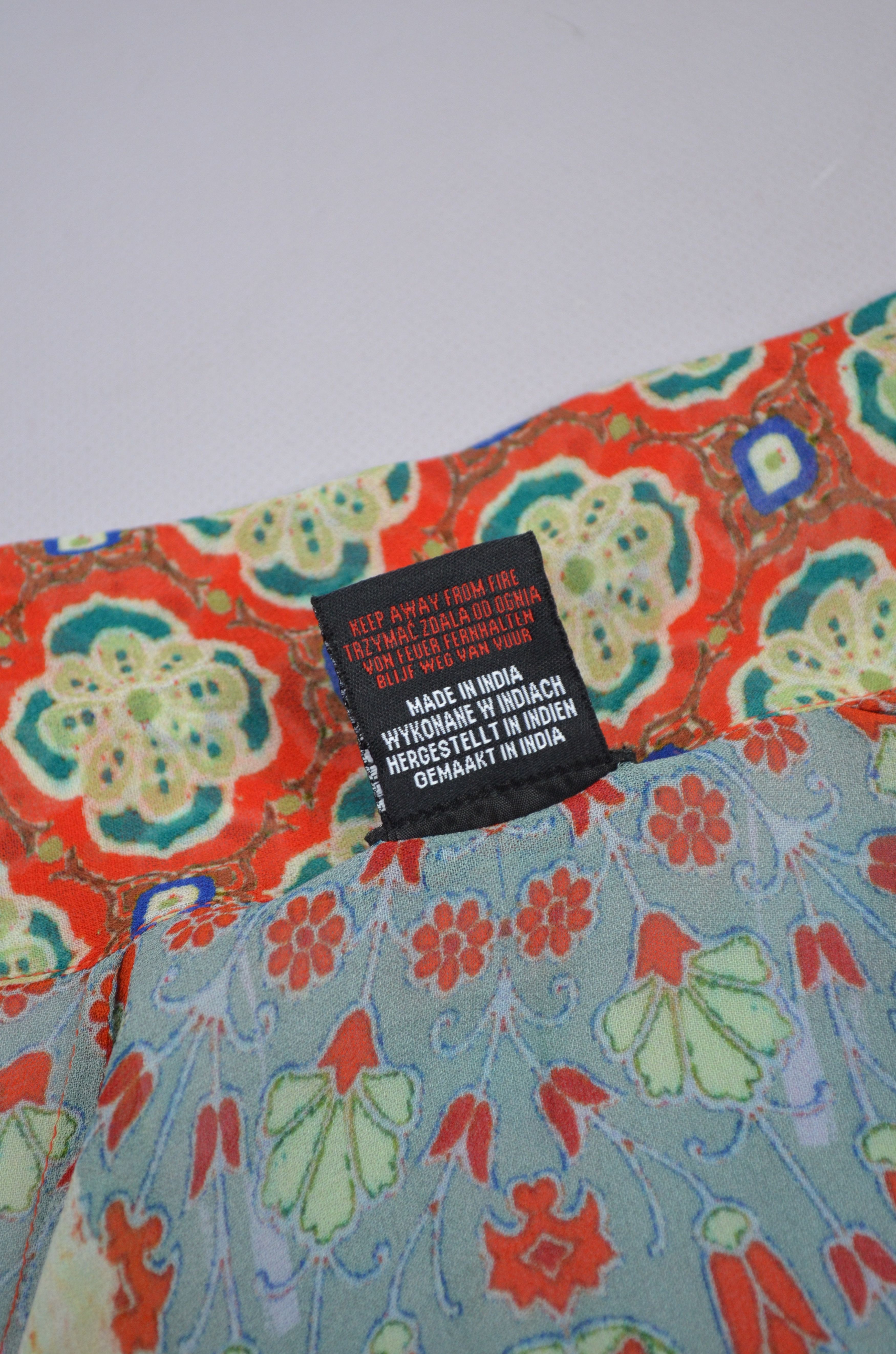 Anthropologie × Designer Anthropologie Vismaya Floral Boho Kimono Peasant Gypsy OS Size ONE SIZE - 11 Thumbnail