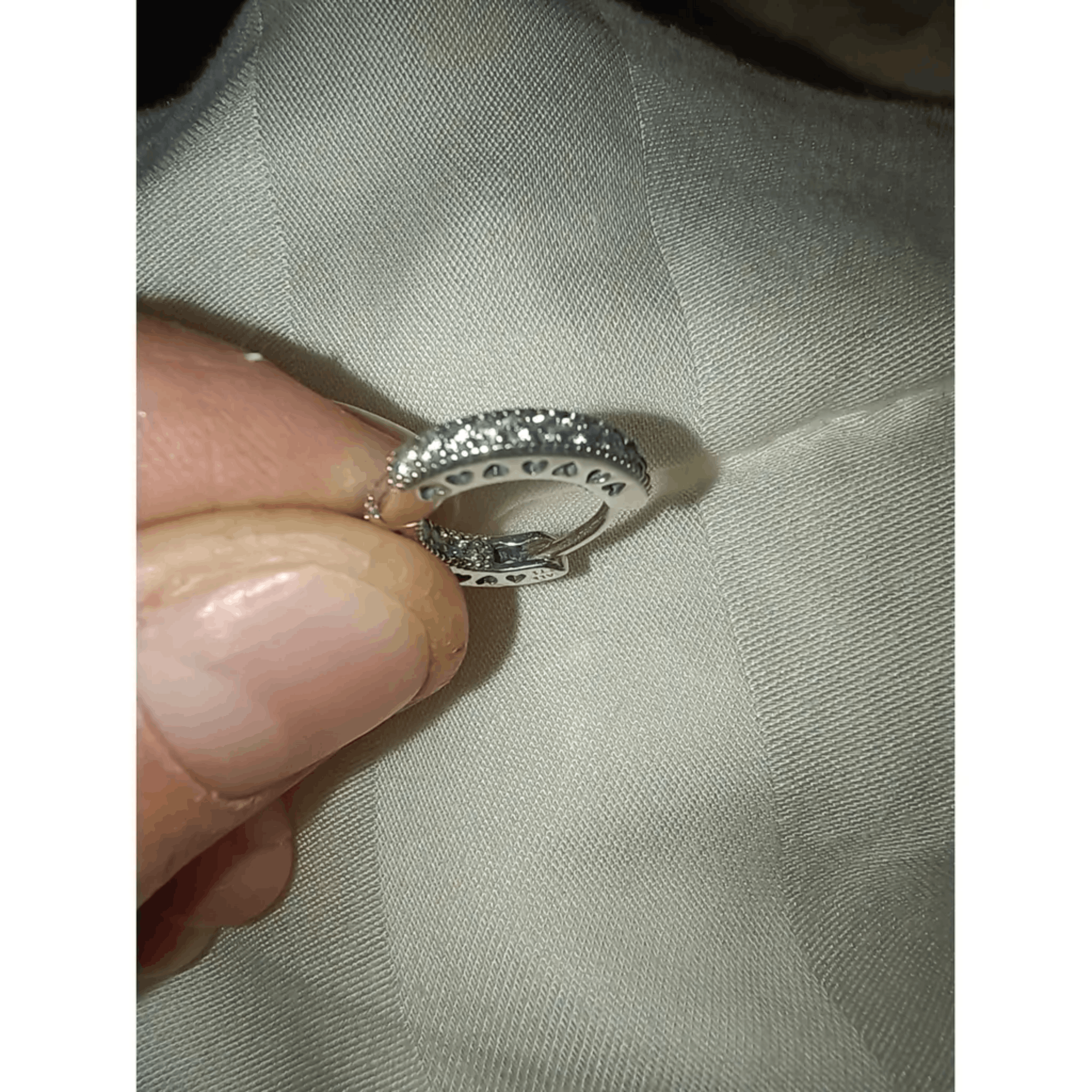 pandora Pandora Silver Hoop Earrings with Heart Cutouts Size ONE SIZE - 3 Thumbnail