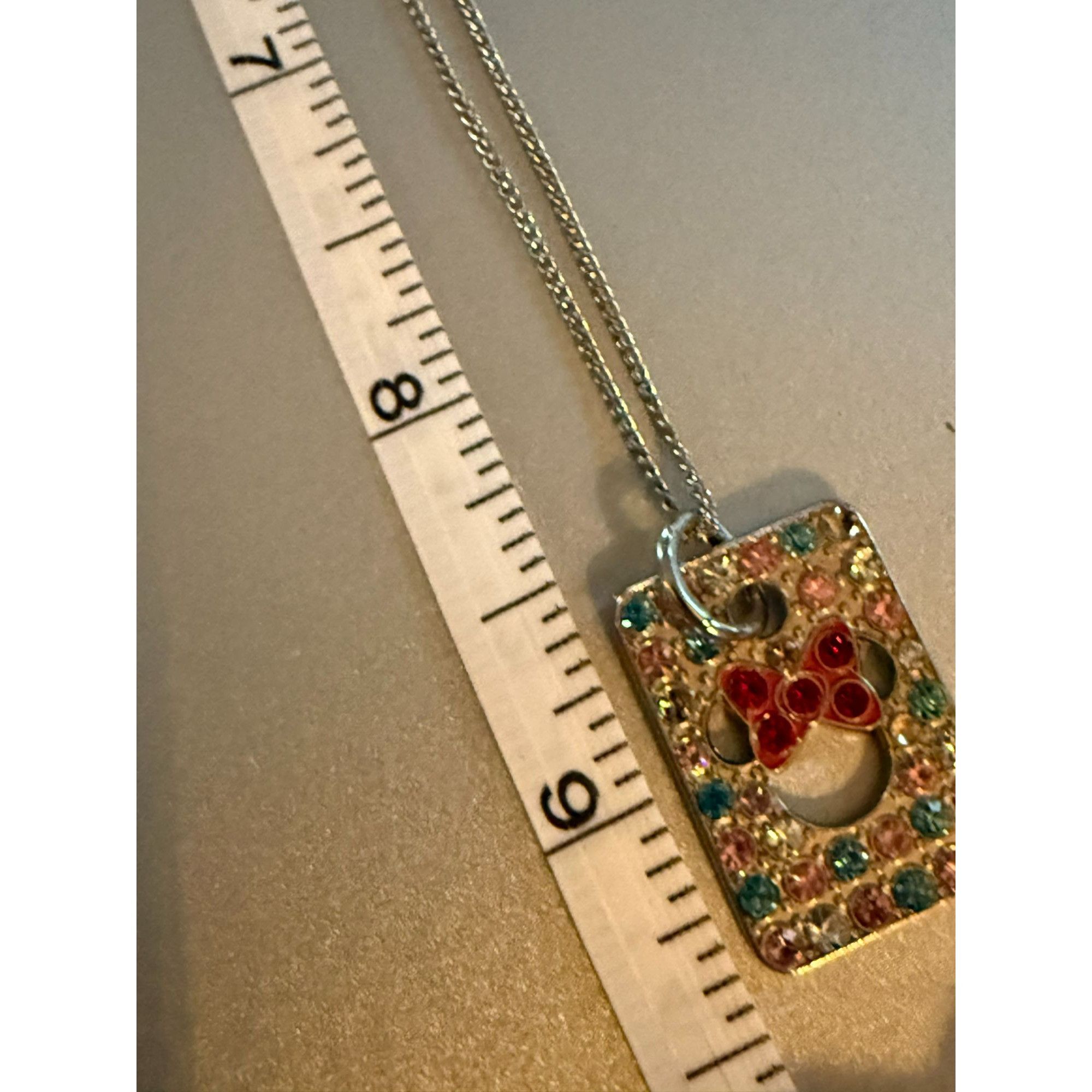 Disney Disney Minnie Mouse Pendant Necklace With Rhinestone Accents Size ONE SIZE - 6 Thumbnail
