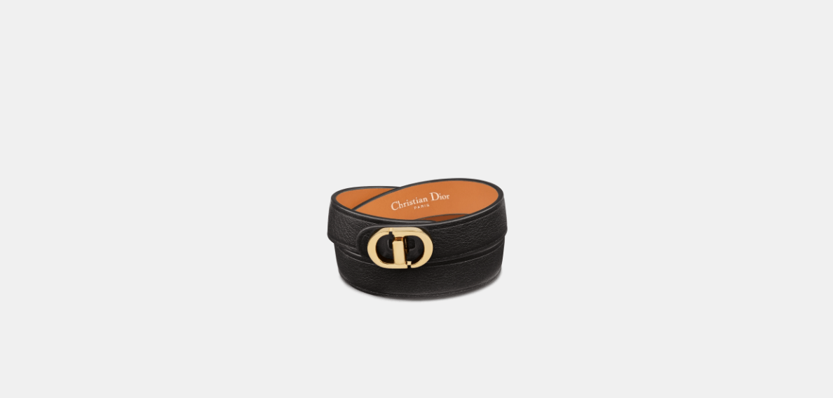 Dior o1w1db10424 Size: OS 30 Montaigne Double Bracelet in Black Size ONE SIZE - 1 Thumbnail