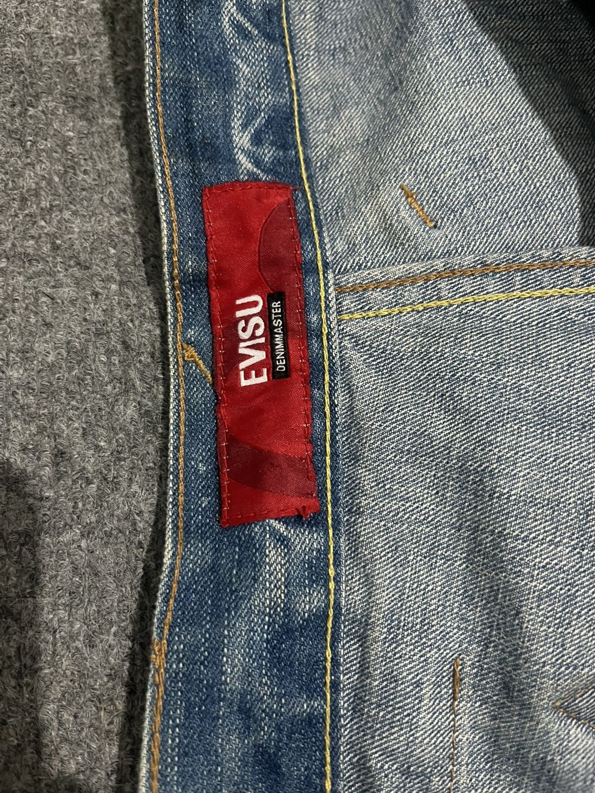 Japanese Brand Evisu Genes Baggy Denim Silver Logo Embroidery Y2K Style Size US 30 / EU 46 - 21 Thumbnail