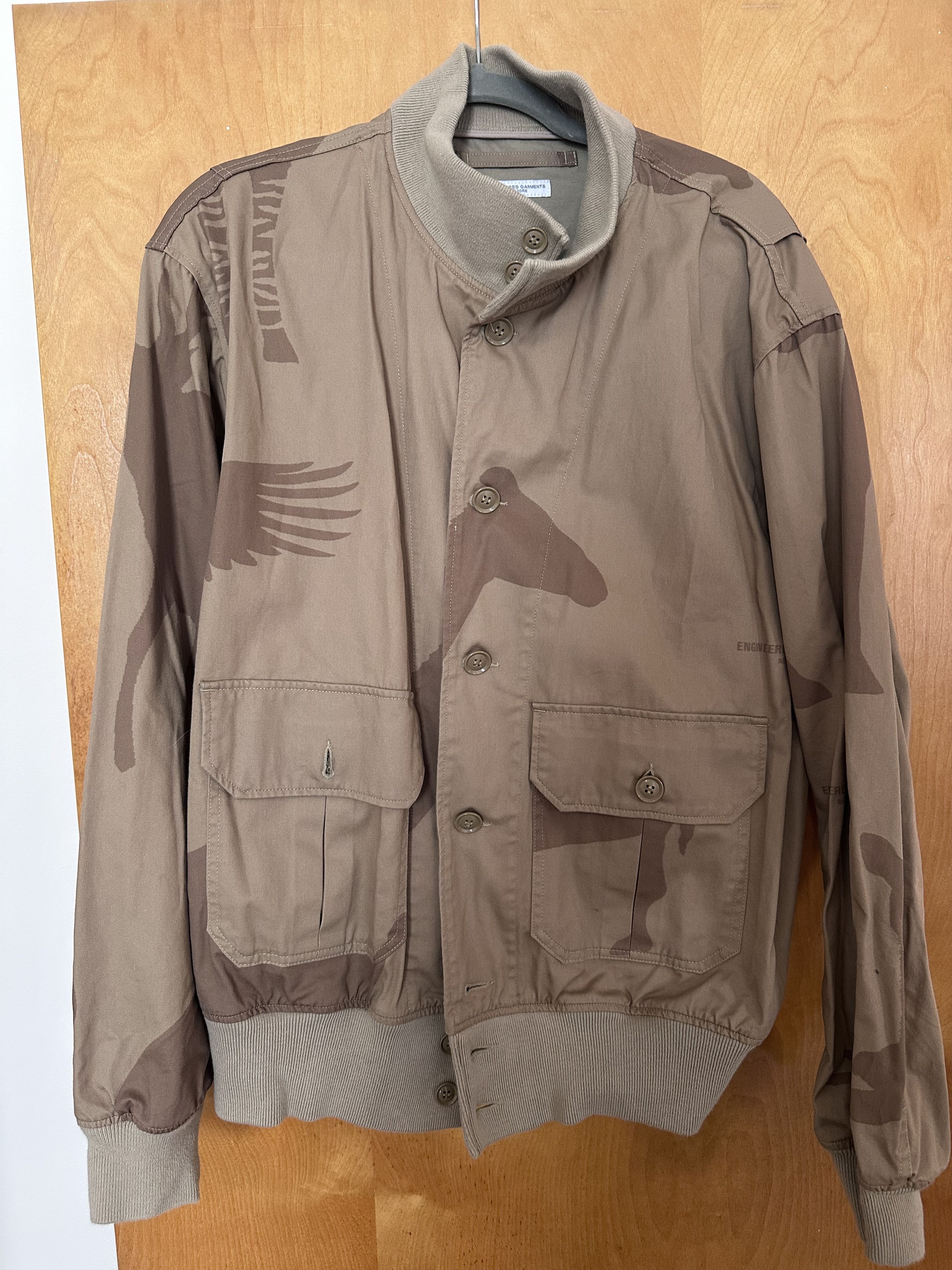 Engineered Garments A-1 Jacket - Khaki Animal Print Cotton Flat Twill Size US L / EU 52-54 / 3 - 1 Thumbnail