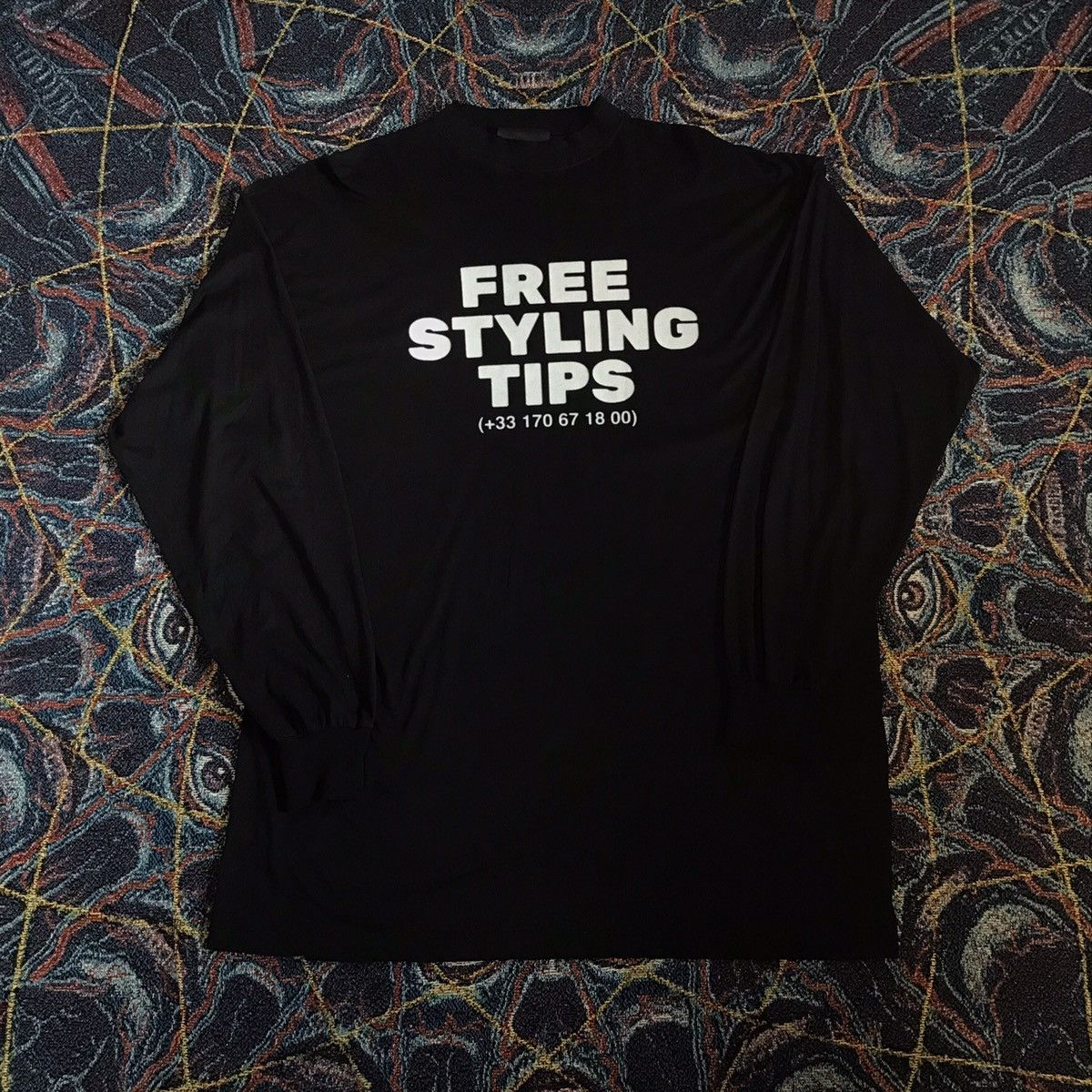 image of Balenciaga “Free Styling Tips” Ss23 Longsleeve in Black, Men's (Size Small)