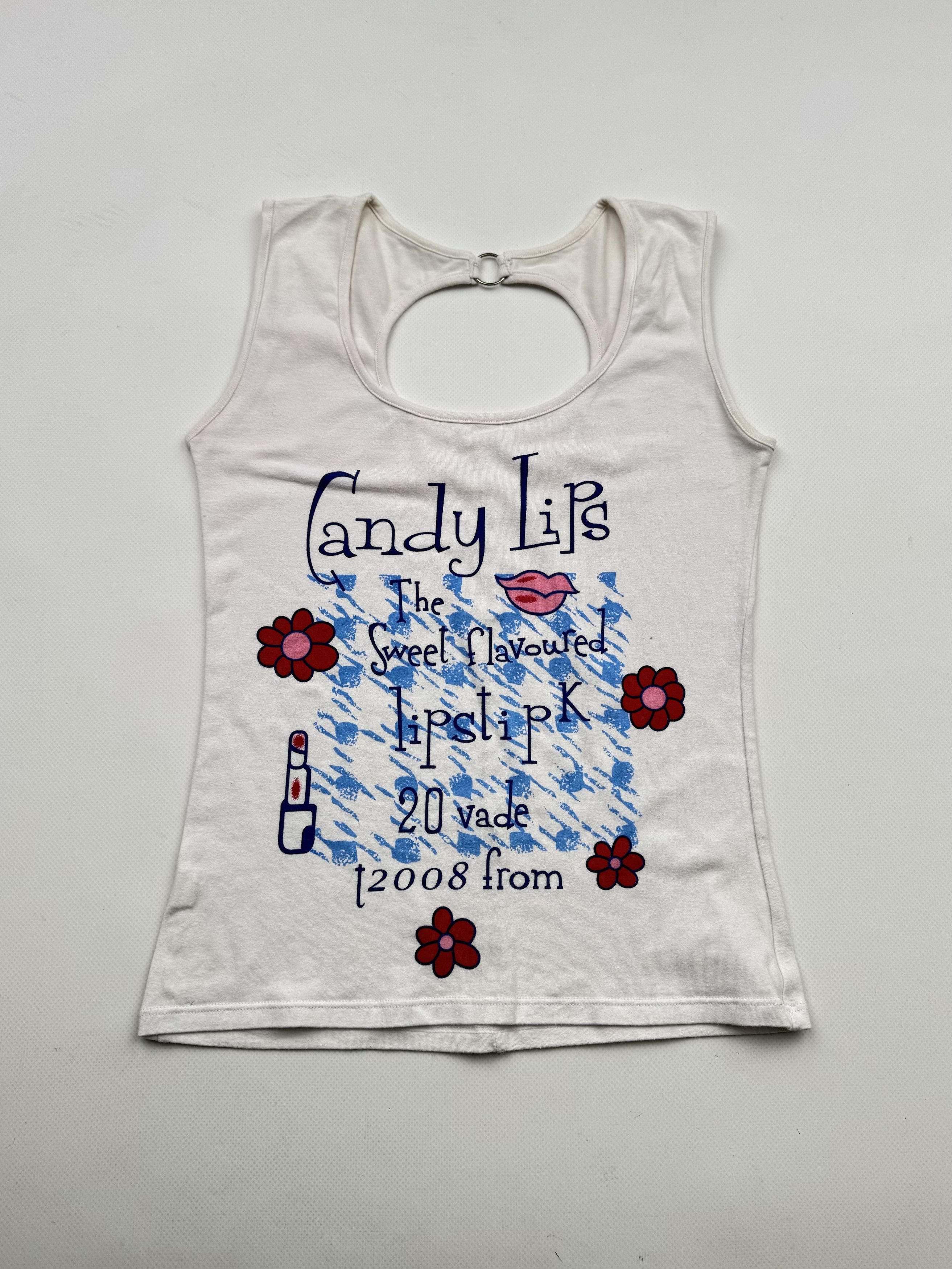 Vintage 90's Printed Tank Top B83(V156)E2 Size XS / US 0-2 / IT 36-38 - 1 Thumbnail