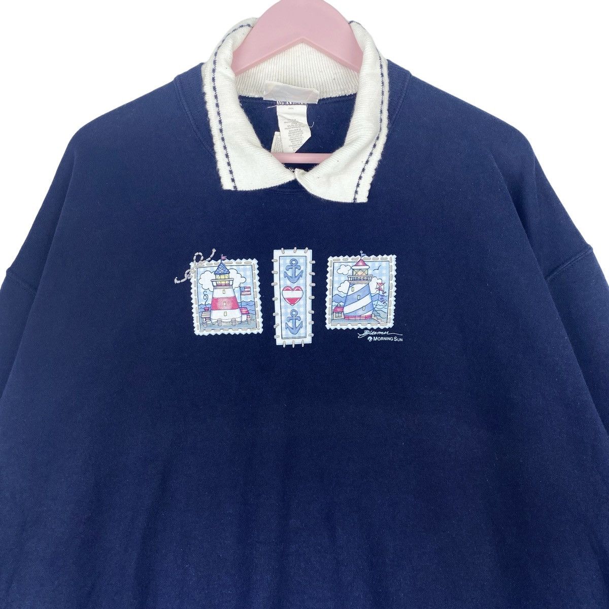 Designer × Vintage Morning Sun Sweatshirt Collar Crewneck Pullover Jumper Size US XL / EU 56 / 4 - 2 Thumbnail