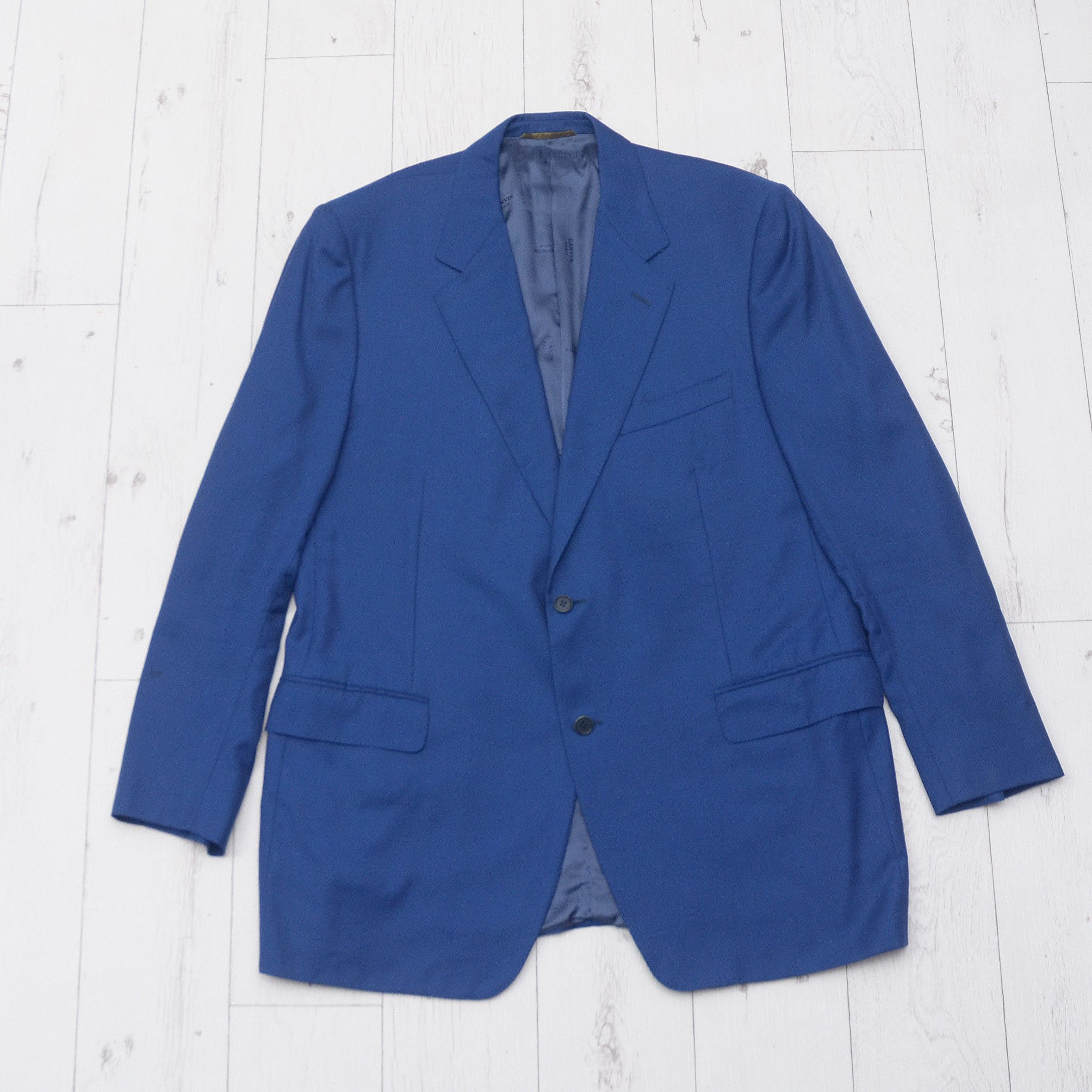Lanvin Luxury Lanvin Blue Blazer Wool 2 button 56R Made in Italy Size 46R - 1 Thumbnail