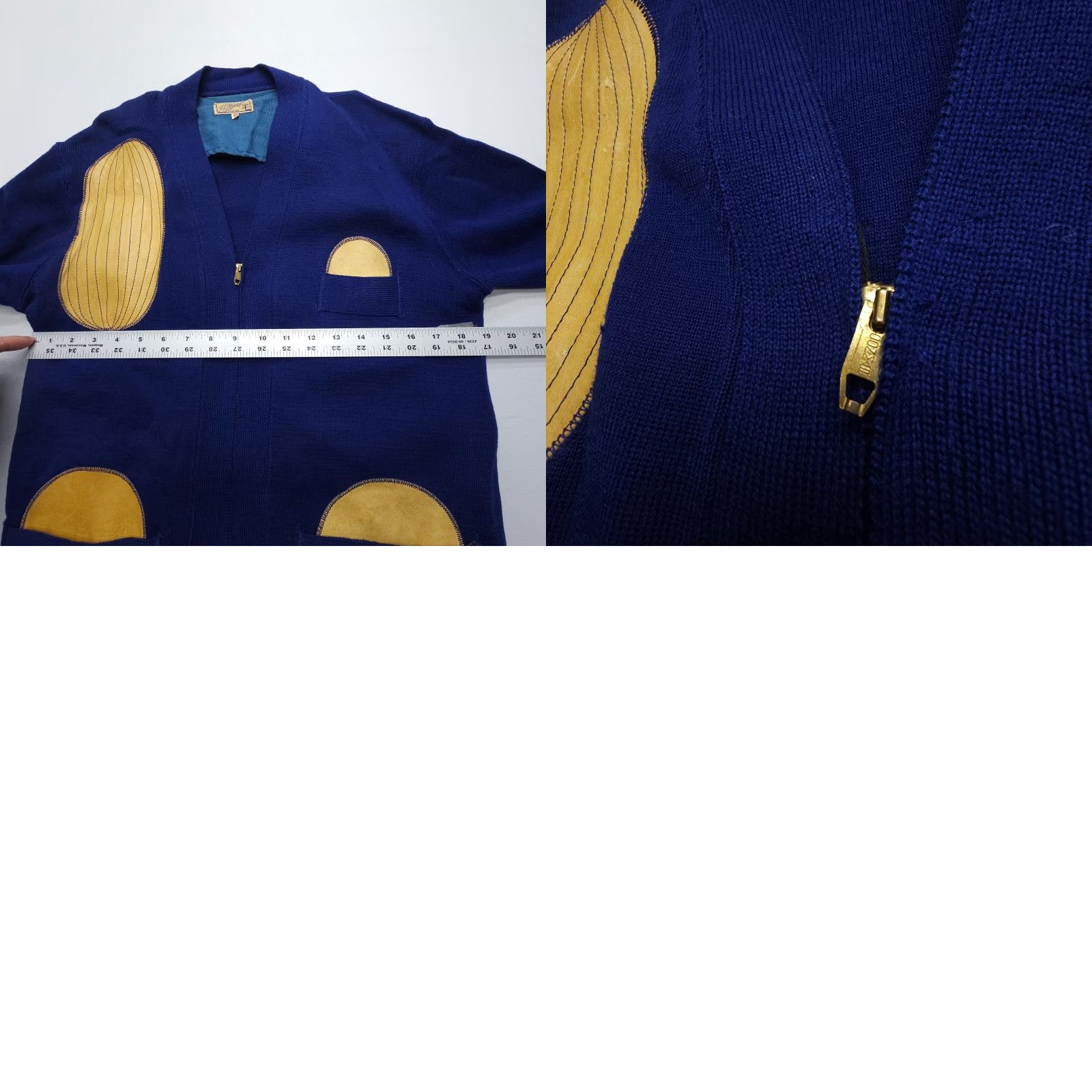 CO VINTAGE HL Whiting Co Shooting Cardigan Mens Small Wool Blue 50s 60s USA Full Zip Zipper Cardigan Men Size US S / EU 44-46 / 1 - 9 Thumbnail