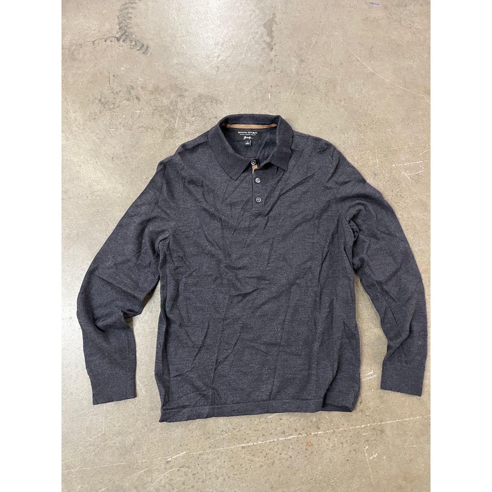 Banana Republic Banana Republic- Italian Merino Wool yarn Polo/ Gray / L Size US L / EU 52-54 / 3 - 1 Thumbnail