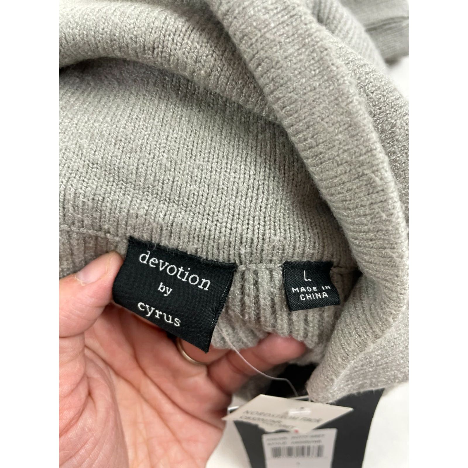 Vintage Devotion by Cyrus Sweater Women's Size Large Gray Pullover Ribbed Oversized NWT Size L / US 10 / IT 46 - 7 Thumbnail