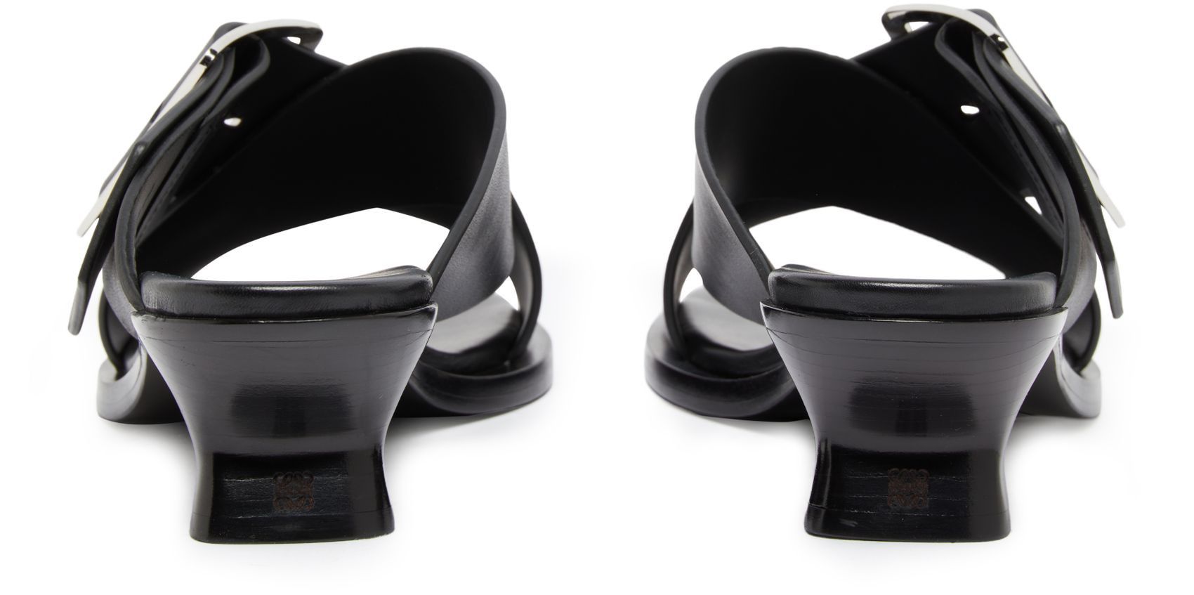 Loewe o1in1g0526 Petal Leather Buckle Slide Sandals in Black Size US 9 / IT 39 - 4 Thumbnail