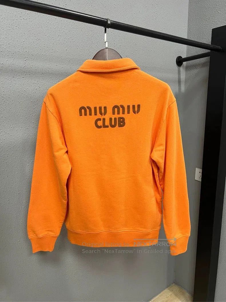 Prada Miu Miu Orange Polo Sweatshirt with Logo. Size US S / EU 44-46 / 1 - 2 Thumbnail