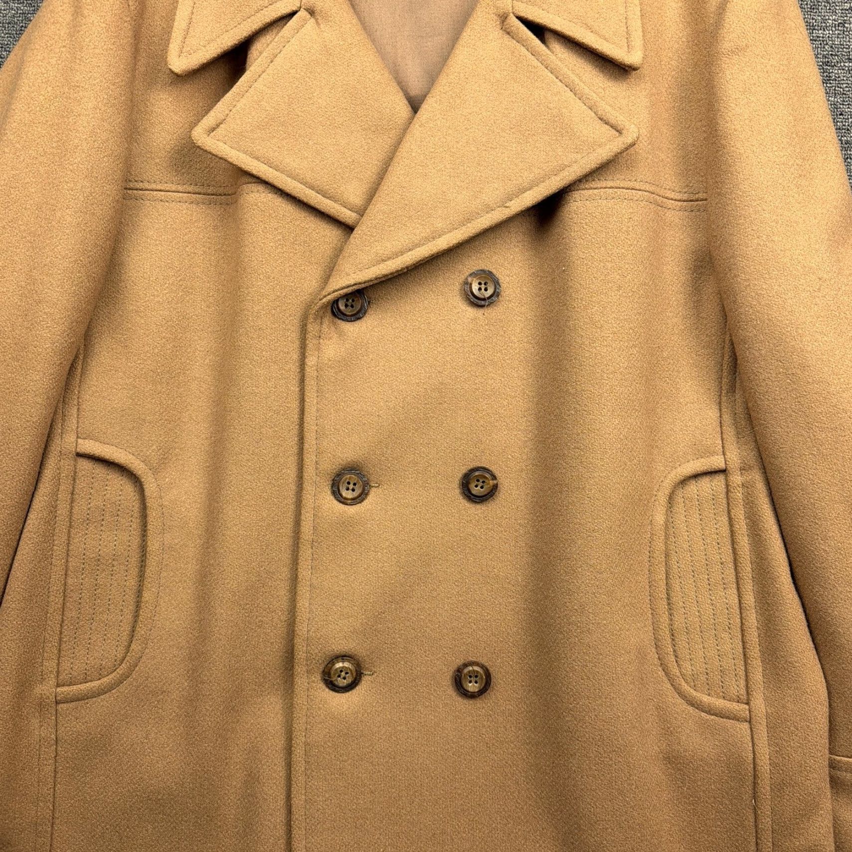 Doublet VINTAGE Wool Coat Mens Size 46 Beige Double Breasted Overcoat Lined Peacoat 60s Size US S / EU 44-46 / 1 - 2 Thumbnail