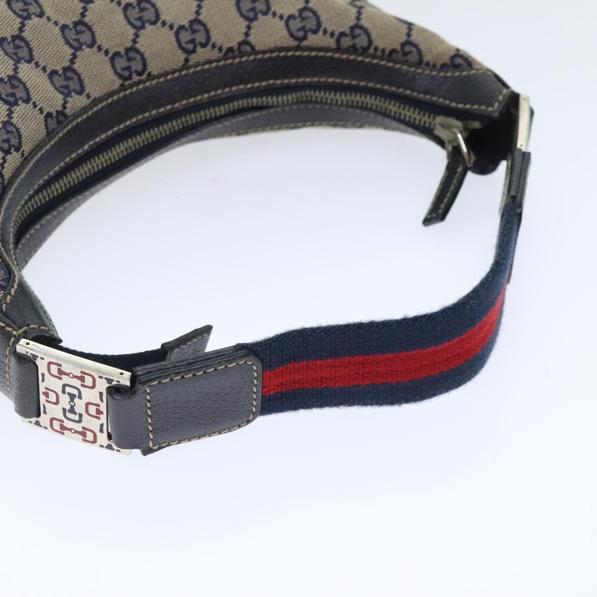 Gucci GUCCI GG Canvas Sherry Line Hand Bag Navy Silver Red Size ONE SIZE - 7 Thumbnail