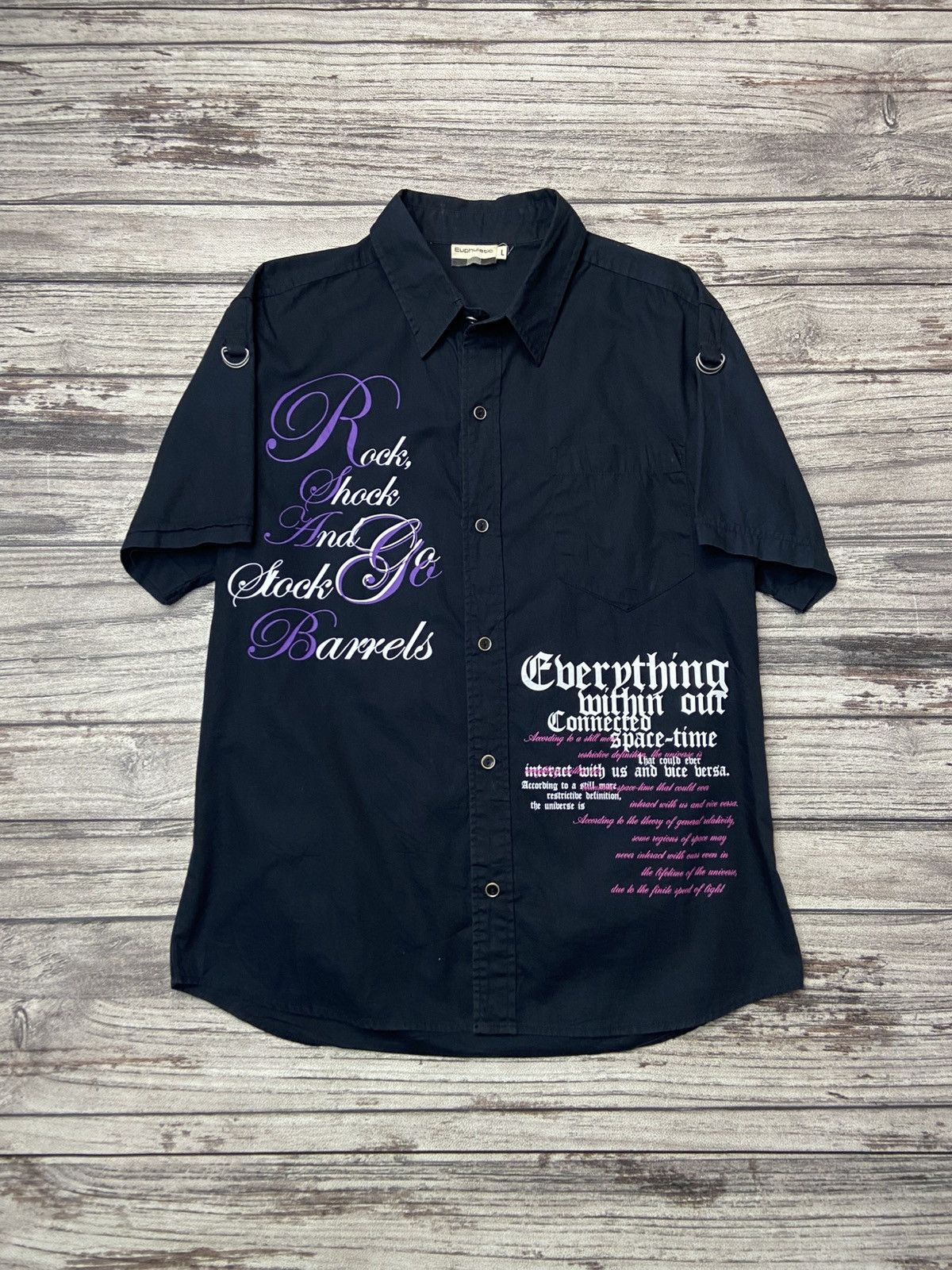If Six Was Nine × Japanese Brand × Le Grande Bleu (L.G.B.) 🔥Euphuistic Poem Work Shirt Punk Bondage Goth Size US M / EU 48-50 / 2 - 1 Thumbnail