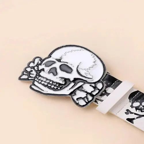 Designer Skull Button Retro Belt Size ONE SIZE - 2 Thumbnail