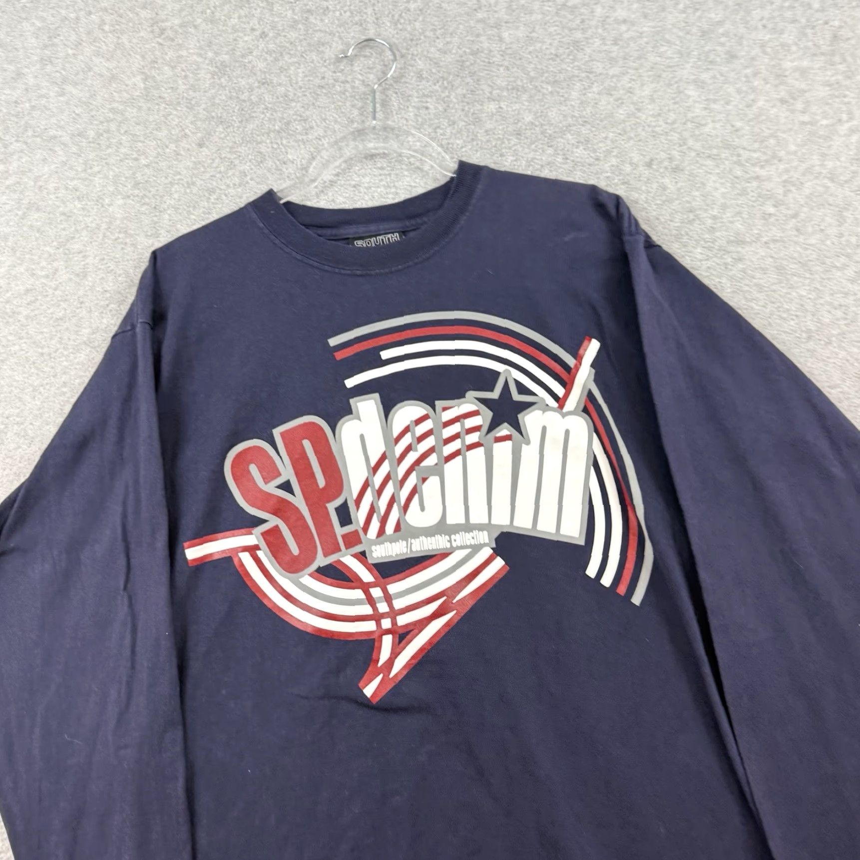 Southpole VINTAGE Southpole Longsleeve Shirt Men M Blue USA FLAG Logo Hip Hop Y2K 2000s Patriotic Urban Mens Size US M / EU 48-50 / 2 - 3 Thumbnail