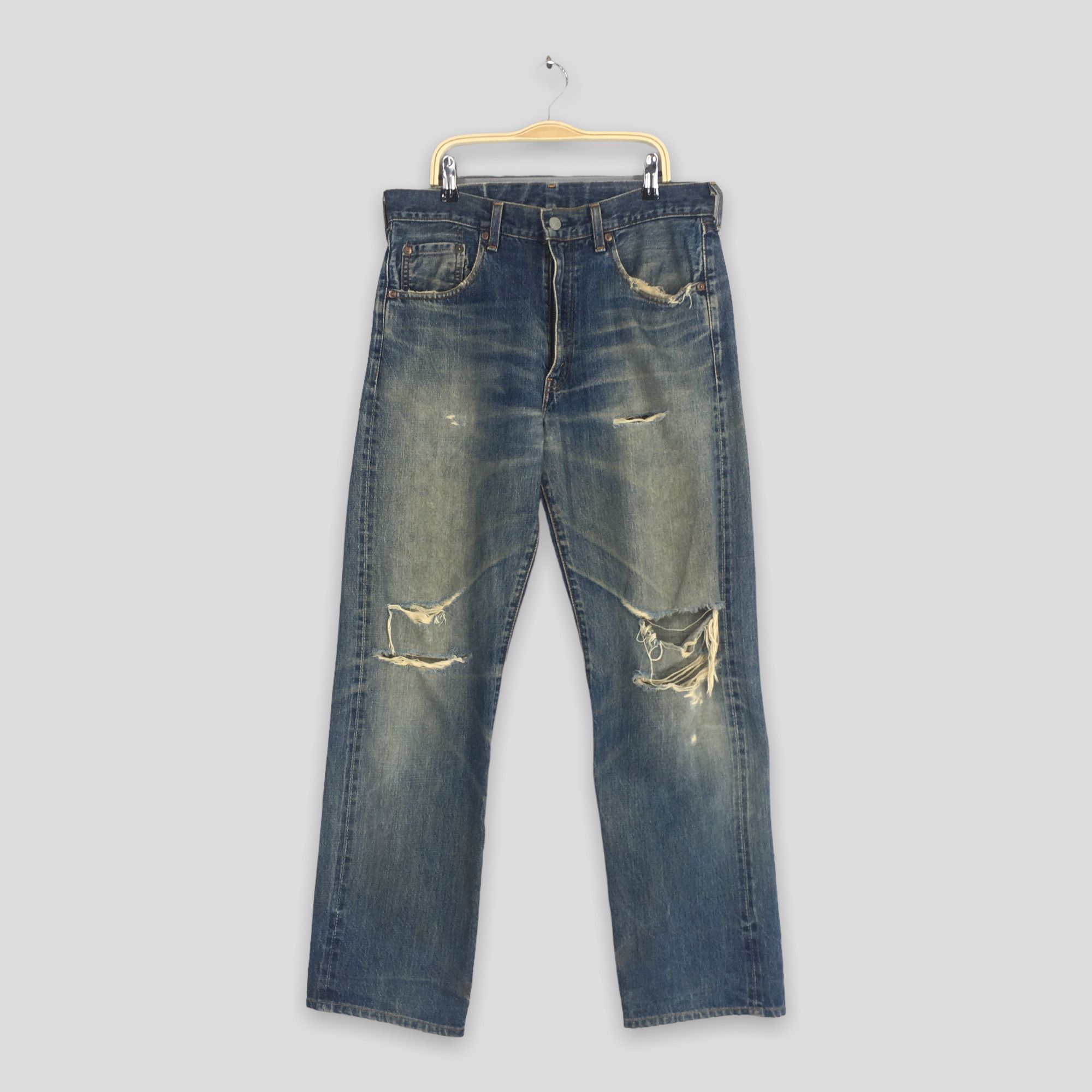 Levi's 32x29.5 Vintage 90s Levis 502 LVC Big E Japan Faded S2038 Size US 32 / EU 48 - 1 Thumbnail