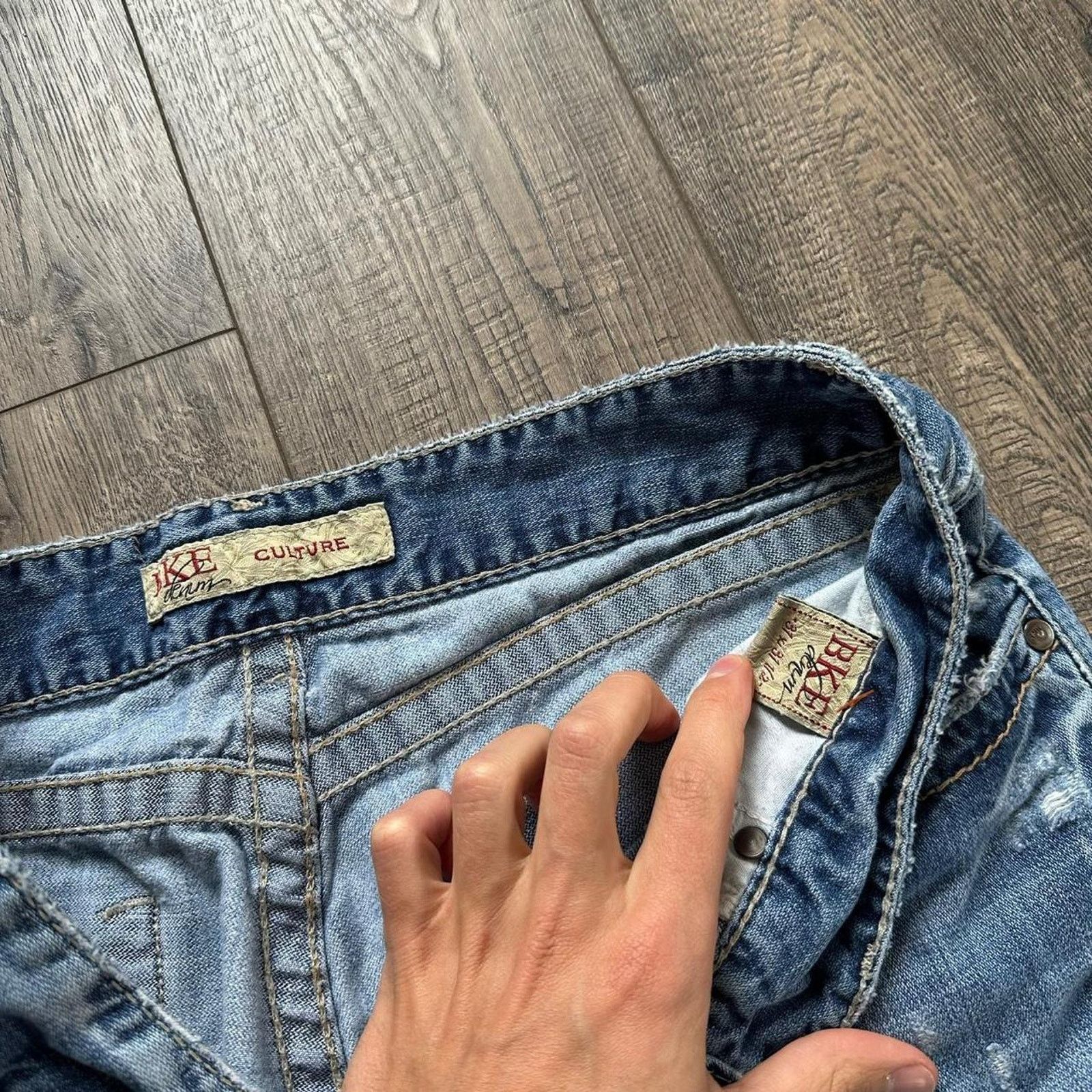 BKE × Vintage Y2K Buckle BKE Ripped Bootcut Flare Denim Jeans Pants Size 33" - 2 Thumbnail