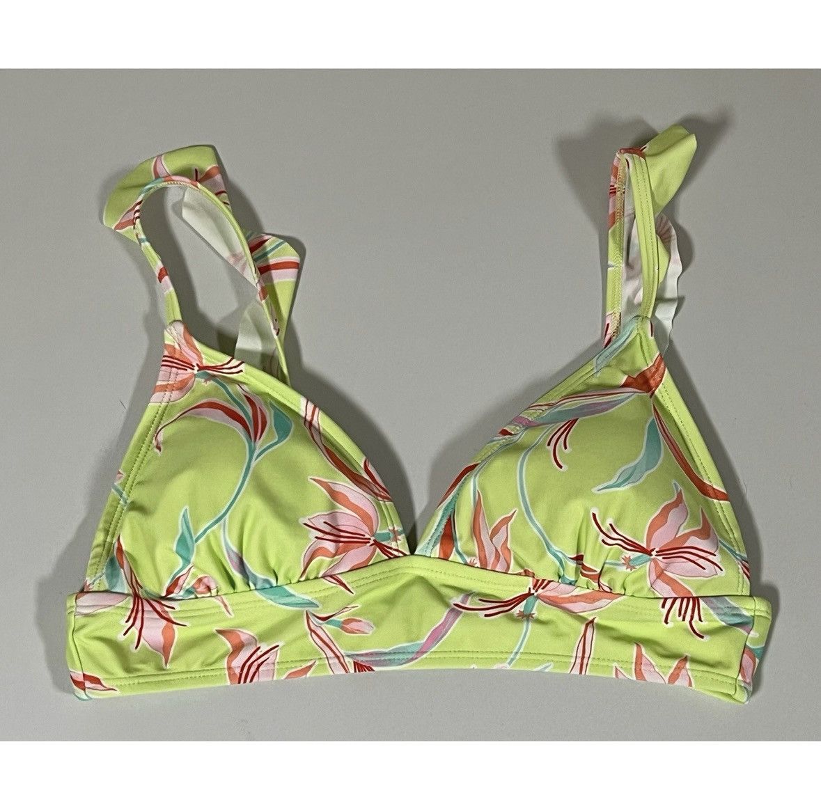 Mint Green Pastel Floral Bikini Top Bathing Suit Size M 🌸✨