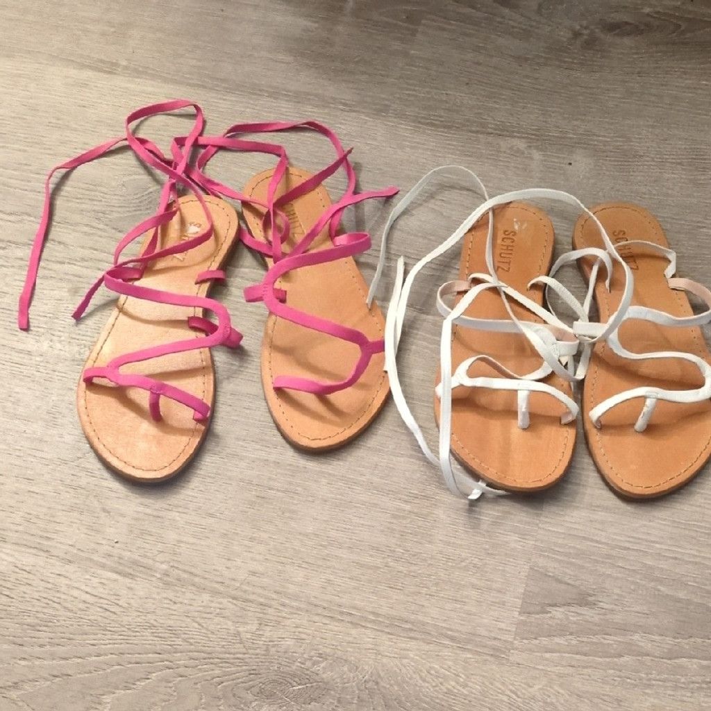 SCHUTZ Schutz Urkula Suede Strappy Flat Sandals Size 7.5B Size US 7.5 / IT 37.5 - 1 Thumbnail