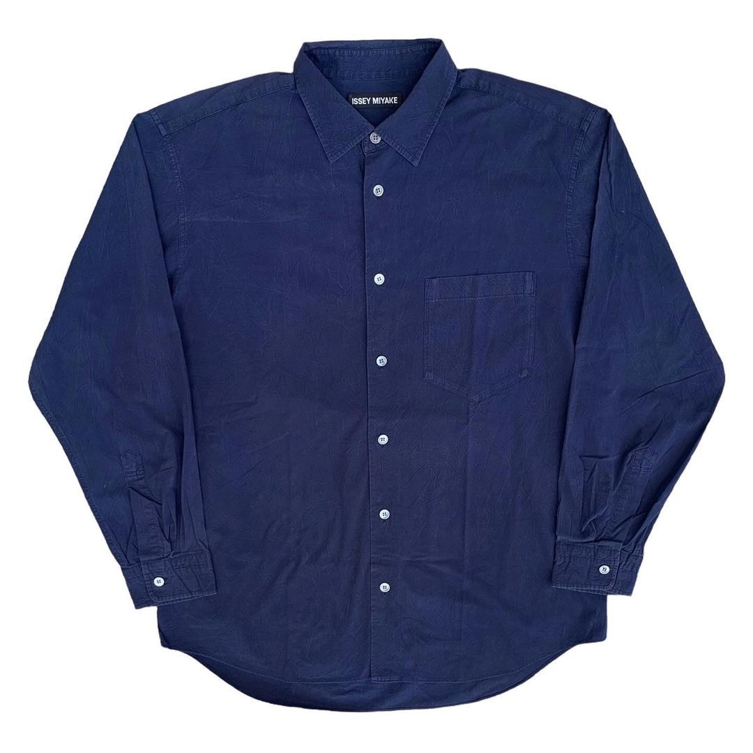 Designer × Issey Miyake × Japanese Brand Issey Miyake Wrinkle Textured Shirt Size US L / EU 52-54 / 3 - 1 Thumbnail