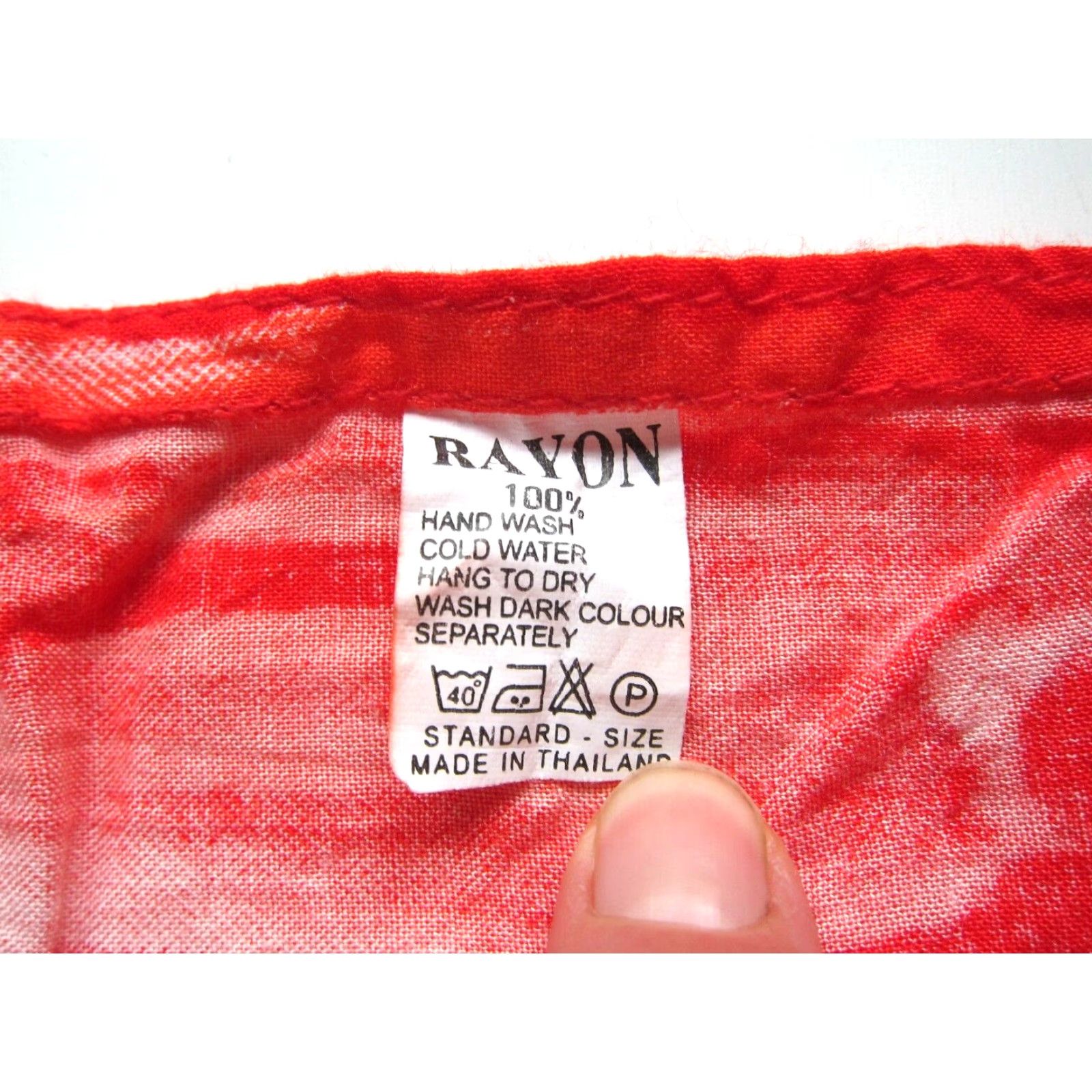 Vintage VINTAGE 100% Rayon Red Yellow Orange Dolphin Long Maxi Wrap Skirt M-L Size 32" / US 10 / IT 46 - 6 Thumbnail