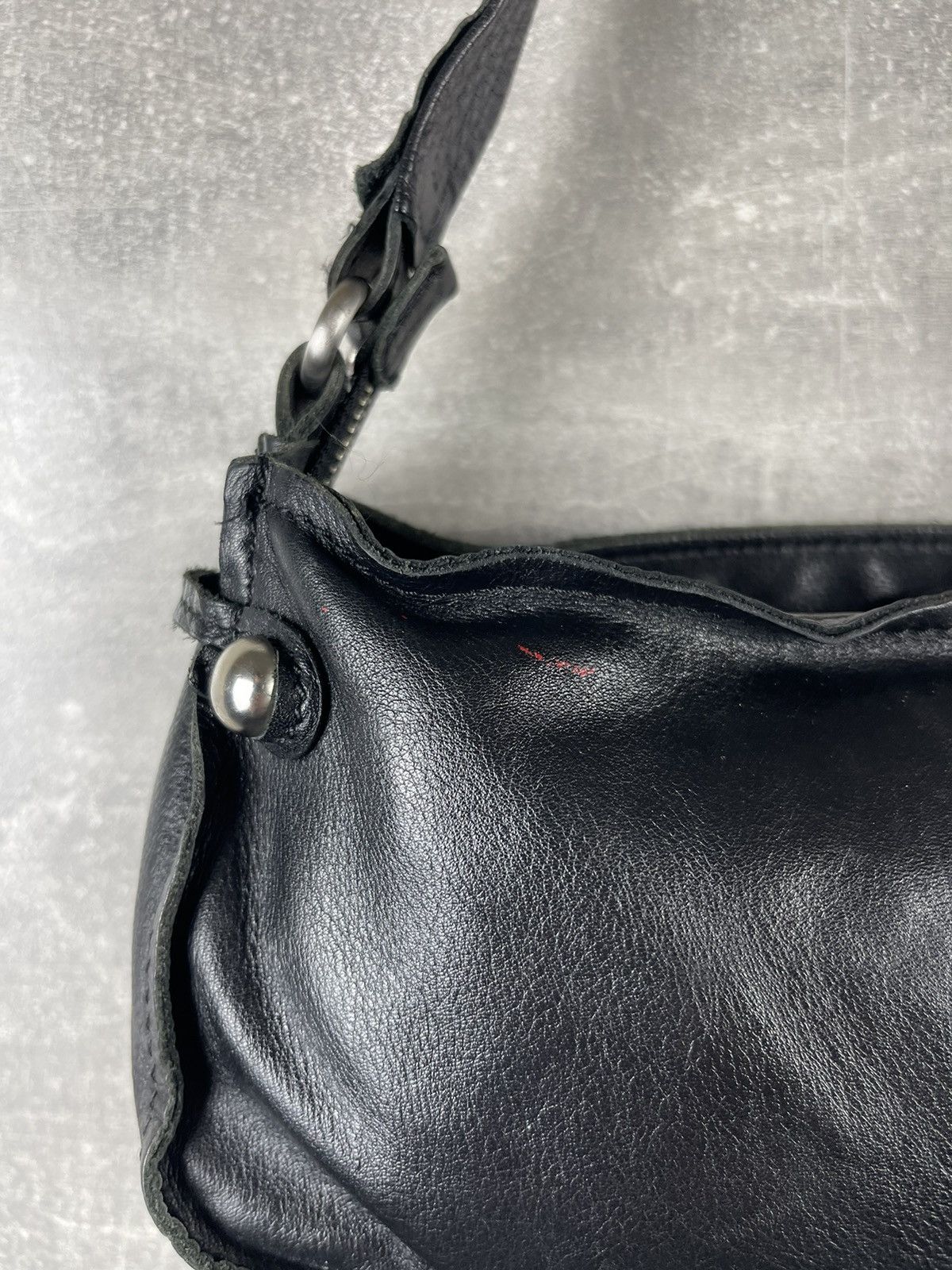 Sisley Black Leather Baguette Shoulder Bag Y2K 00s Rectangular Size ONE SIZE - 6 Thumbnail