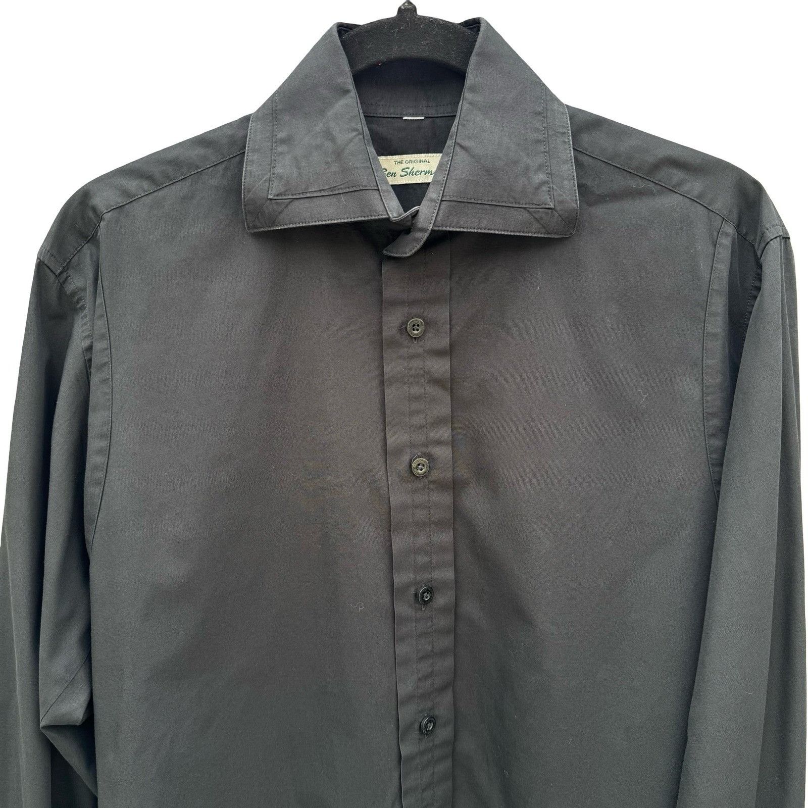 Ben Sherman Ben Sherman Mens Black Long Sleeve Button Down Shirt Solid C Size US M / EU 48-50 / 2 - 3 Thumbnail