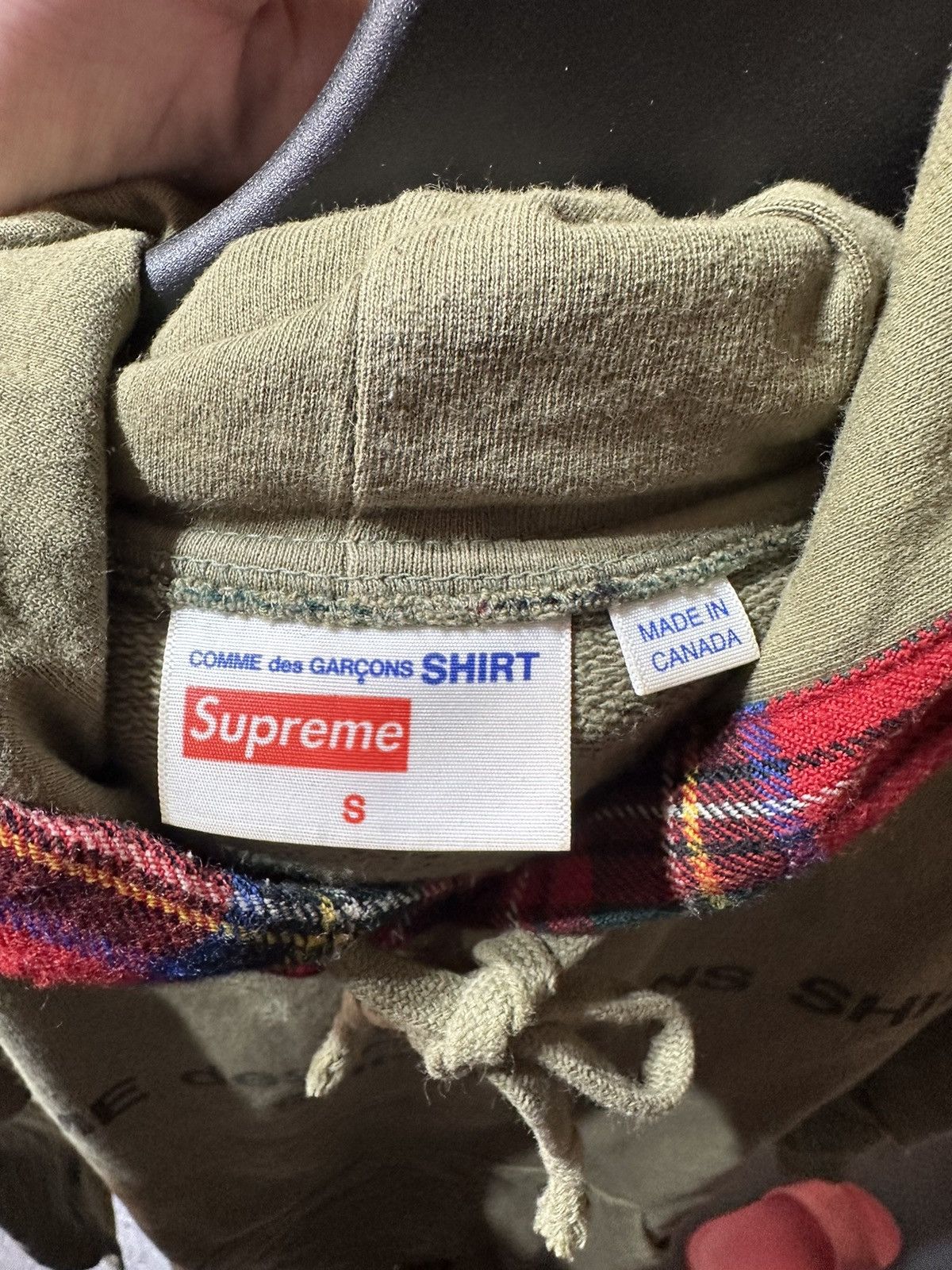 Comme des Garcons SHIRT × Supreme Supreme Comme des Garcons Shirt Olive Hoodie FW15 Size US S / EU 44-46 / 1 - 8 Thumbnail