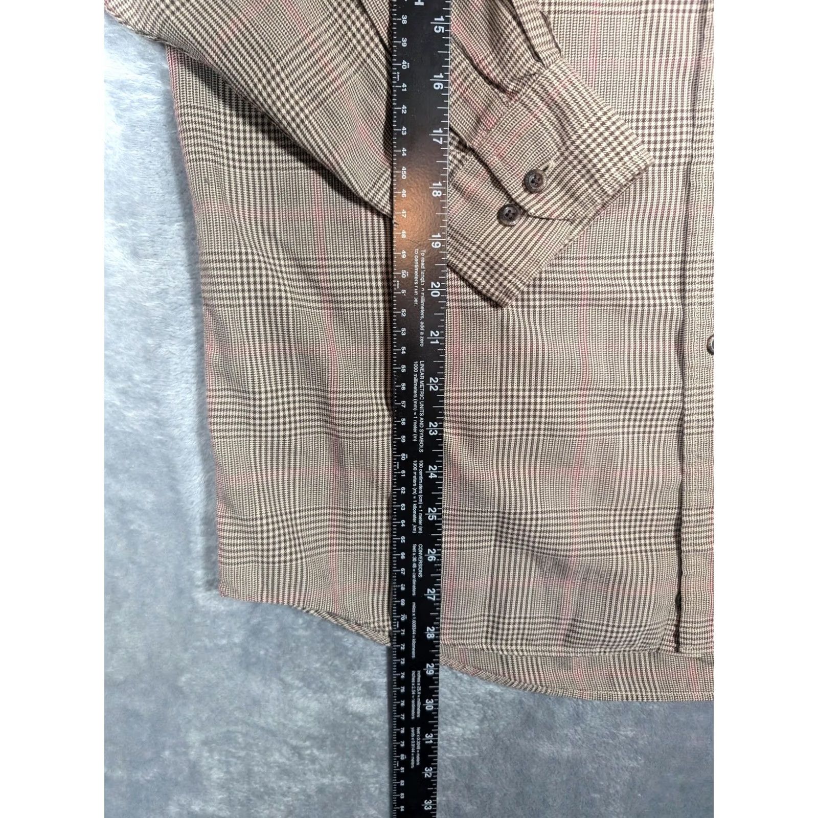 Pendleton Pendleton Shirt Mens L Brown Glen Plaid Canterbury Cloth Pima Merino Wool Button-Up Long Sleeve Size US L / EU 52-54 / 3 - 2 Thumbnail