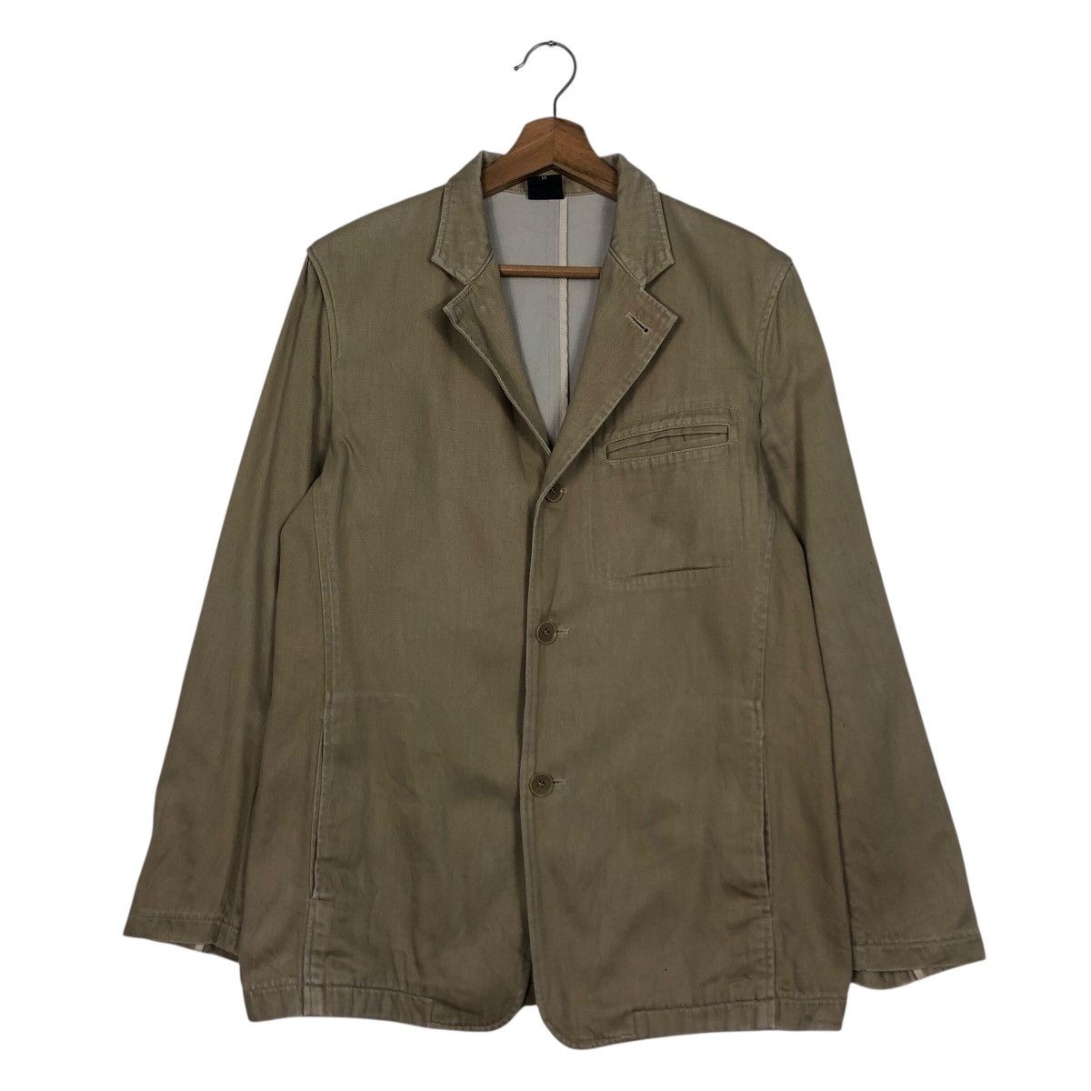 Japanese Brand SHIPS Japan Washed Cotton Work Blazer in Olive Issey Miyake Size US M / EU 48-50 / 2 - 2 Thumbnail