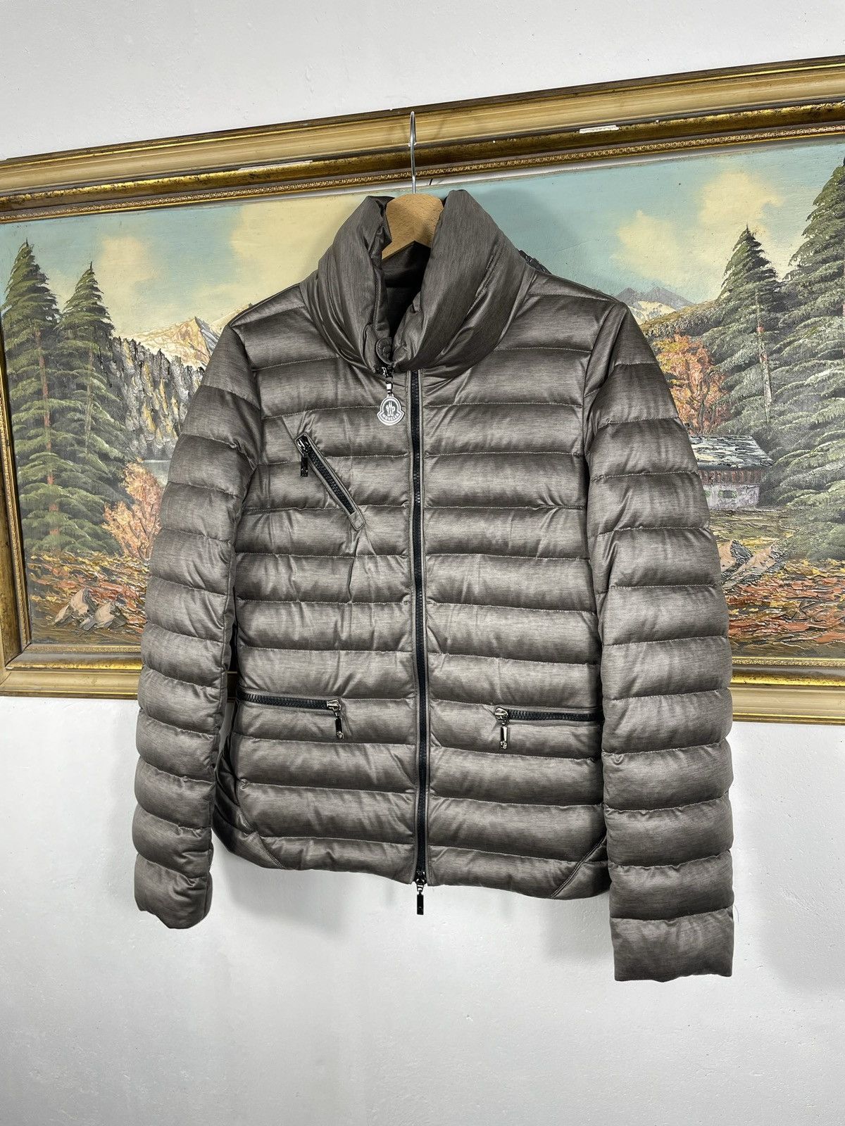 Moncler Grey Puffer Quilted Down Jakcet Coat Luxury Designer