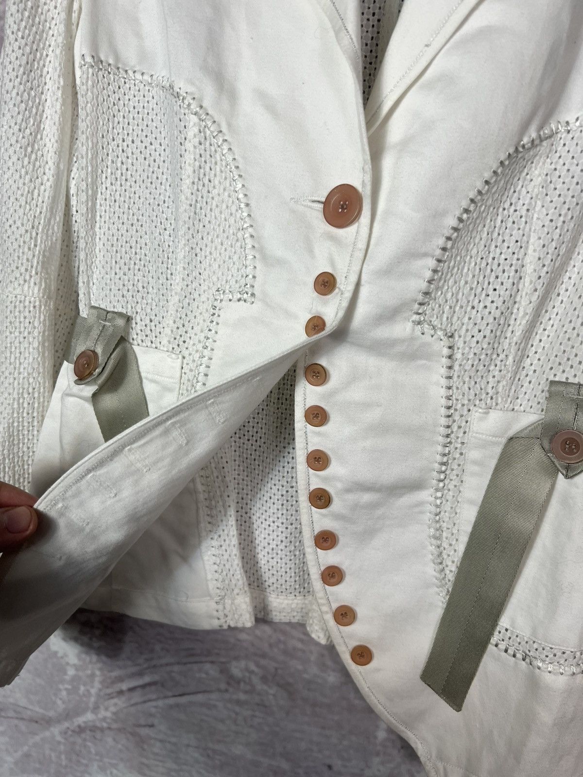 Marithe + Francois Girbaud M+FG Archive Mesh Web Paneled Utility Blazer Jacket Size M / US 6-8 / IT 42-44 - 8 Thumbnail