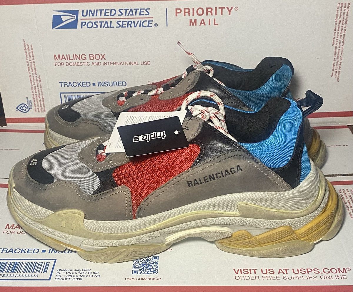 Balenciaga Balenciaga Triple S Sneaker 'Blue Red' 2018 Mens Size 12 New Size US 12 / EU 45 - 5 Thumbnail