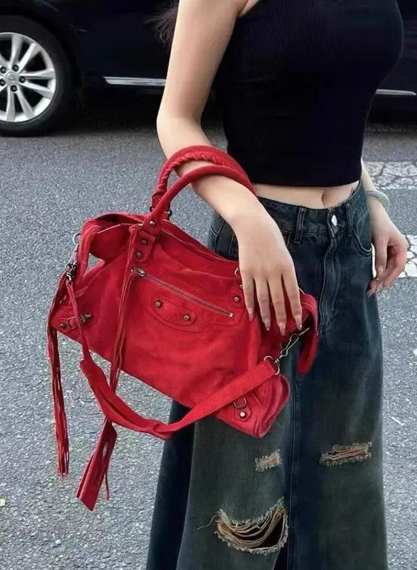 Women's red handbag