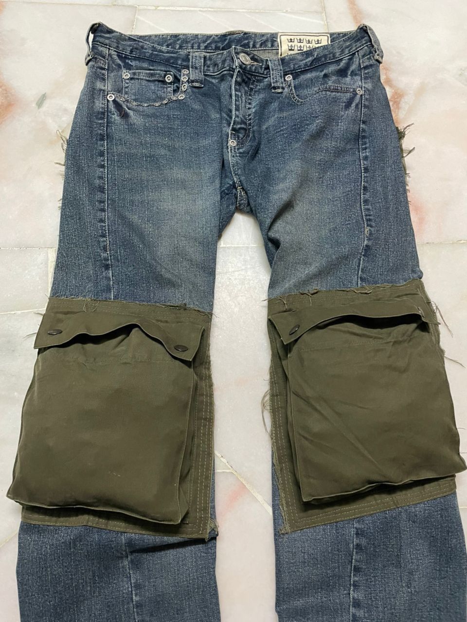 Undercover INSANE💥XIIIth TYPE-P1 RARE DENIM CARGO 3D POCKET SPLIT Size US 33 - 8 Thumbnail