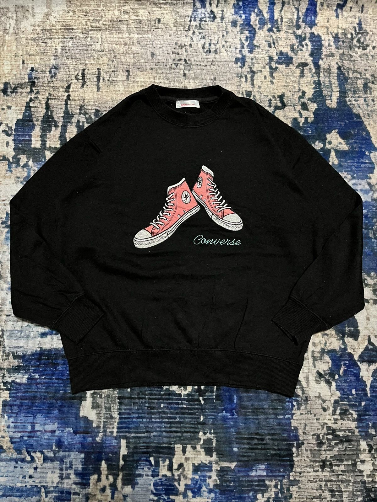 Converse 🔥Vintage Converse Shoes Big Logo Sweetshirts 90s Size US L / EU 52-54 / 3 - 1 Thumbnail