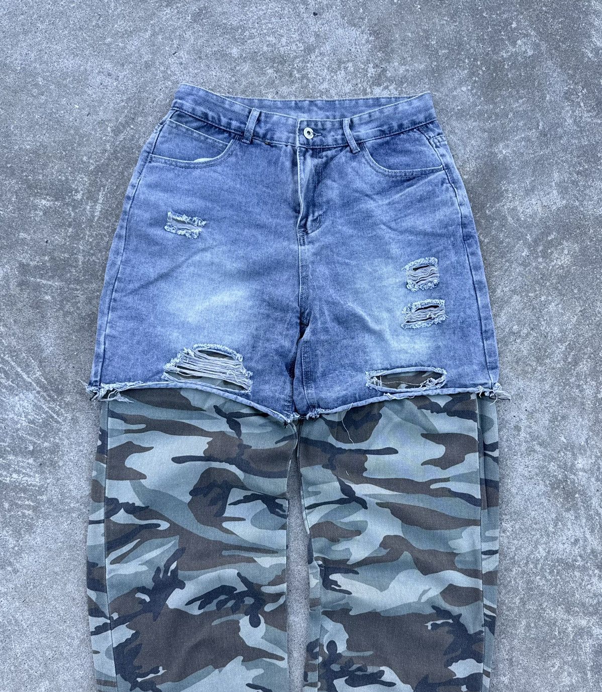 Vintage Vintage Y2K avantgarde streetwear affliction wide jeans Size US 30 / EU 46 - 6 Thumbnail