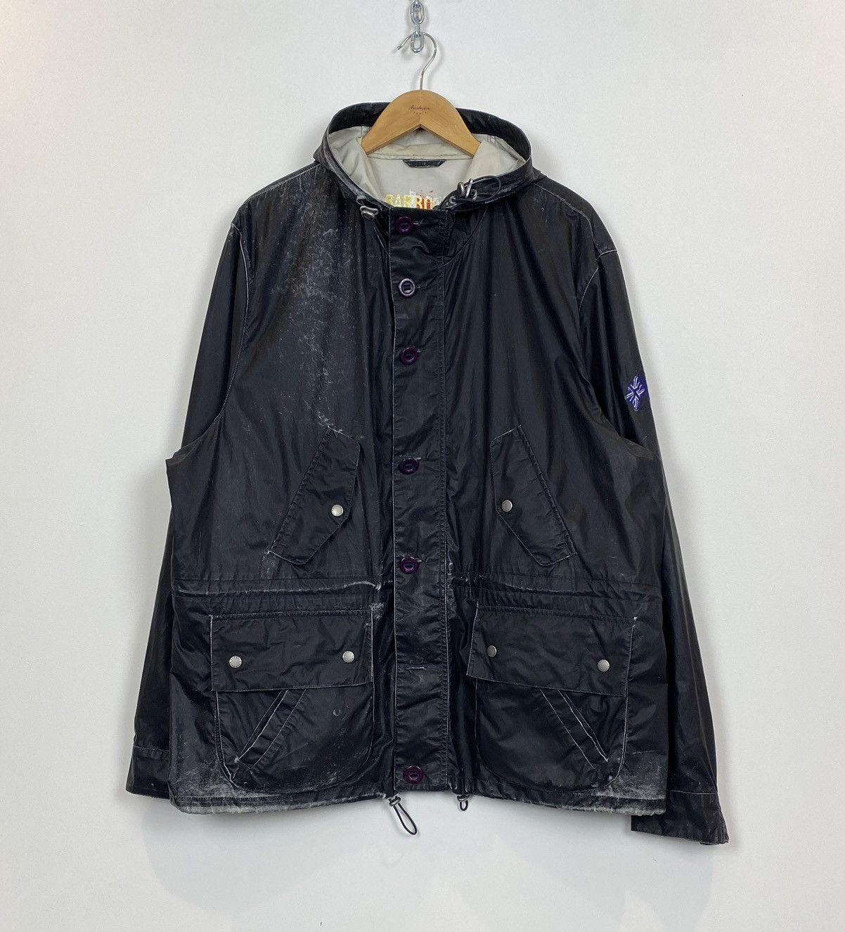 image of Barbour Carbon Durham Kagoule Jacket Mens Size Xxl Black Top