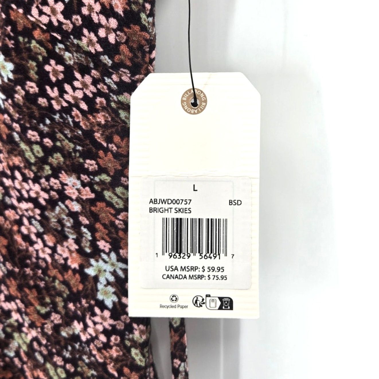 Billabong NWT Billabong Bright Skies Mini Dress Floral in Sizes Large Size L / US 10 / IT 46 - 6 Thumbnail