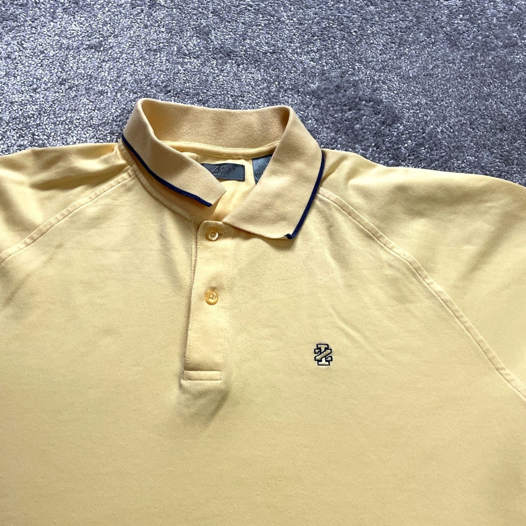 Izod VINTAGE Izod Polo Shirt Mens XL Yellow Short Sleeve Pima Cotton Preppy Rugby Collared Size US XL / EU 56 / 4 - 3 Thumbnail