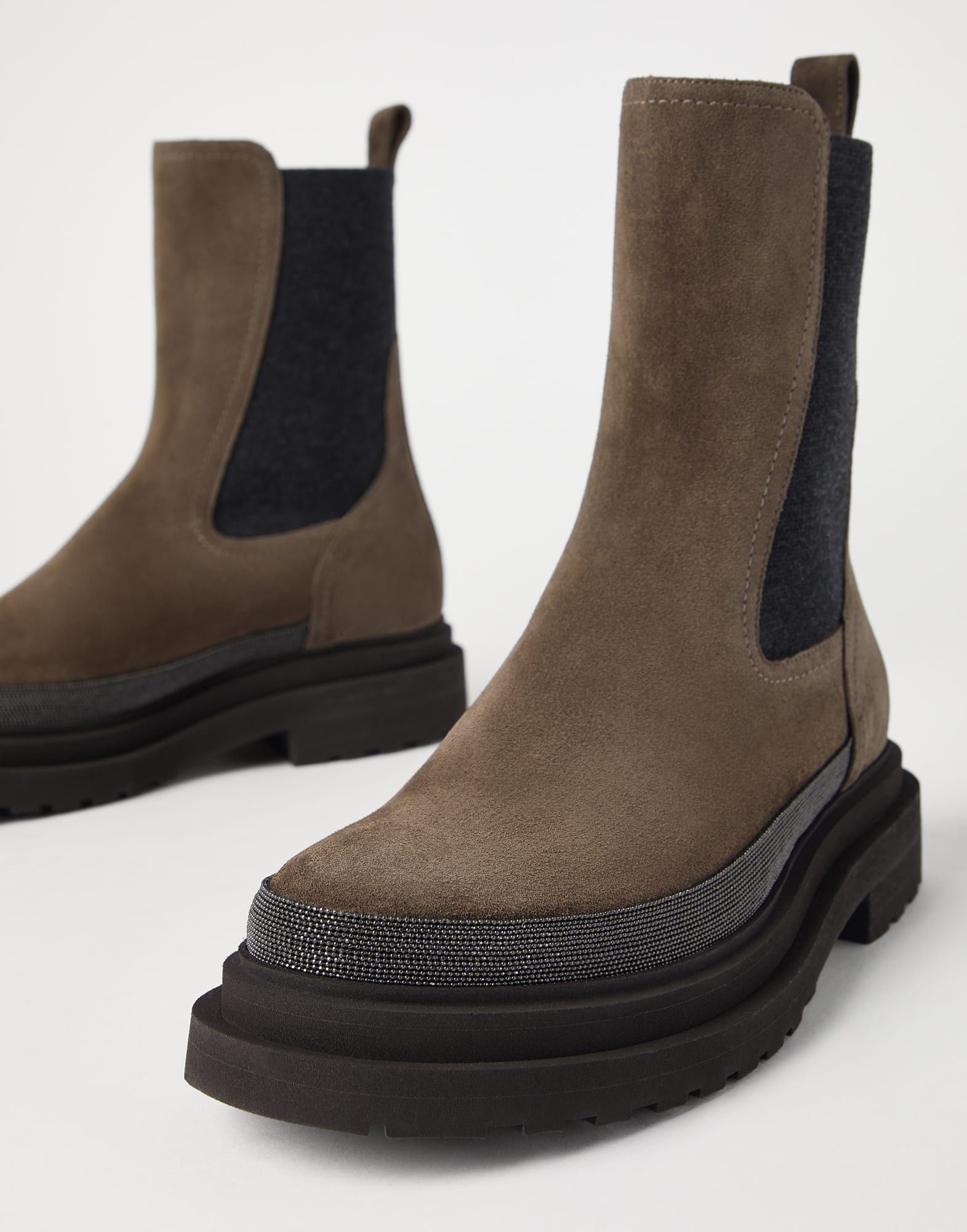 Brunello Cucinelli o1la1rc1a1025 Suede Boots in Multicolor Size US 11 / IT 41 - 3 Thumbnail