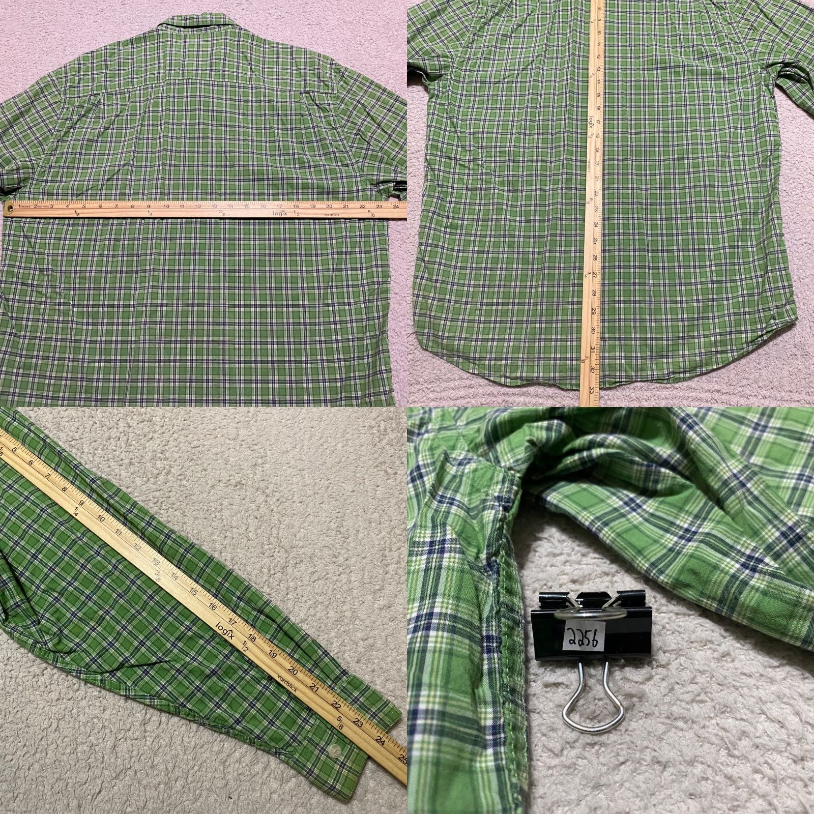 Vintage Buckle Mens Large Button-Down Shirt Green Plaid Long Sleeve Cotton Modal - Vintage? No Size US L / EU 52-54 / 3 - 8 Thumbnail