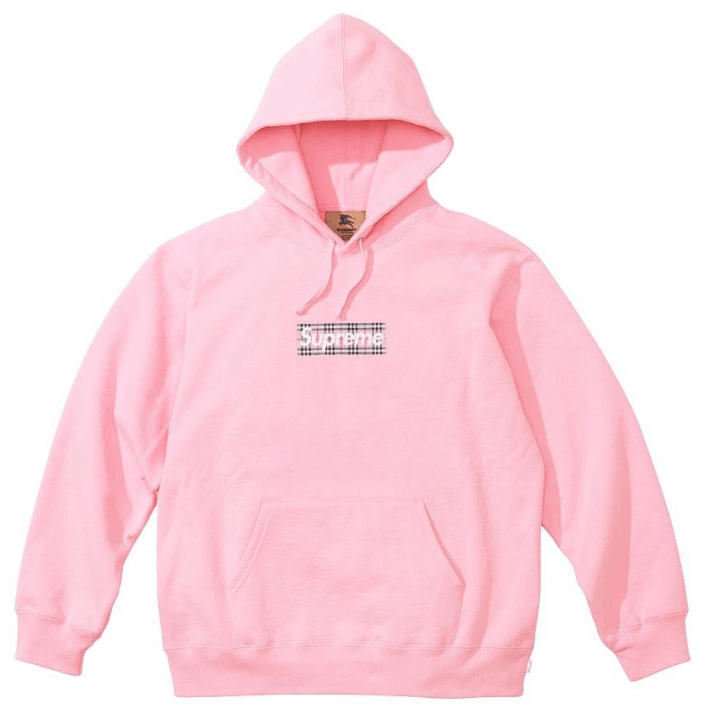 image of Burberry Box Logo Hooded Sweatshirt, Light Pink (Xl), Men's