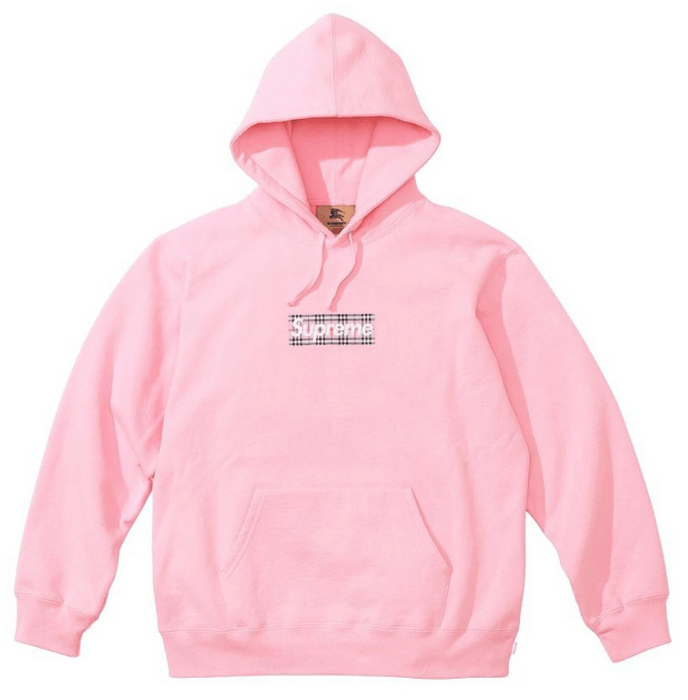 Supreme Supreme Burberry Box Logo Hooded Sweatshirt, Light Pink