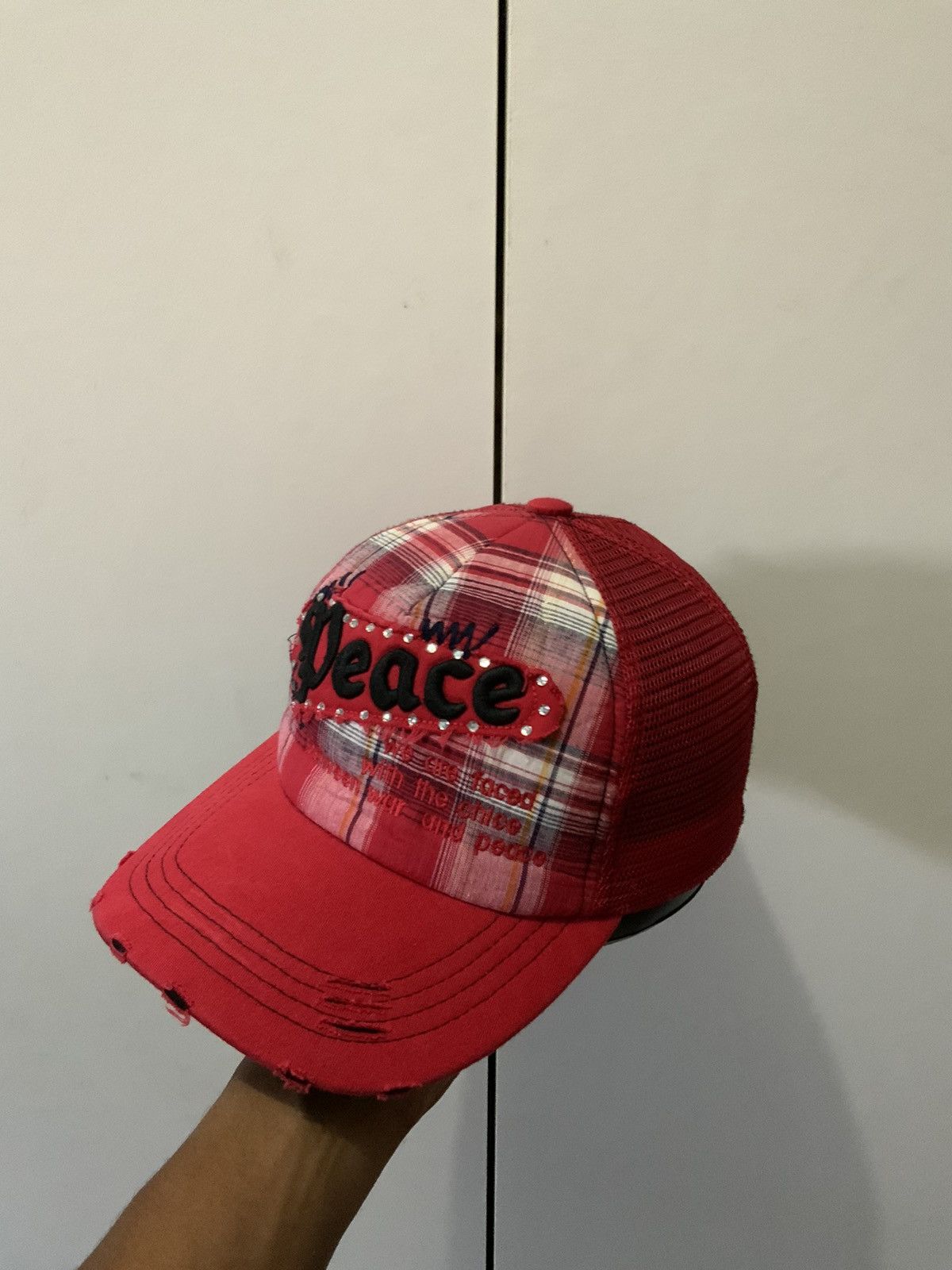 Peace Distressed Trucker Hat